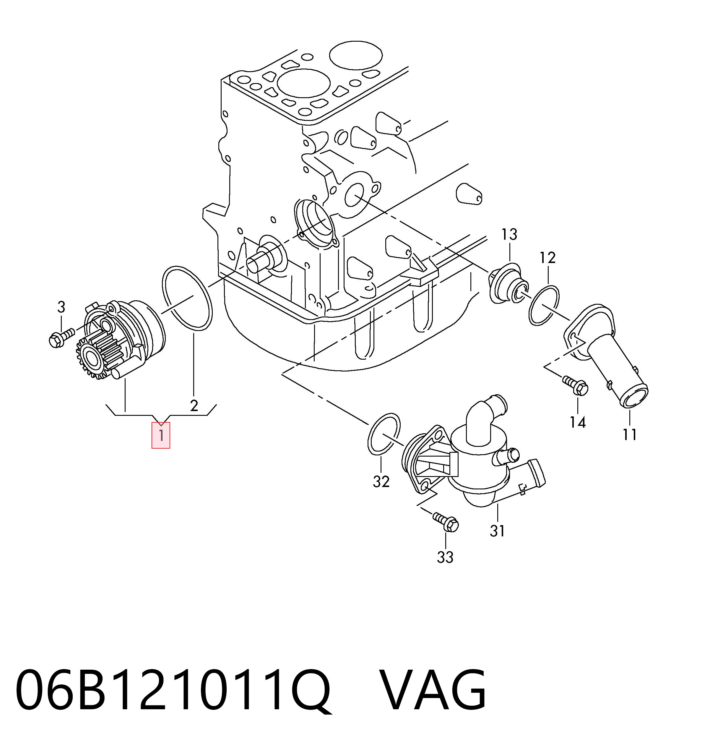 Motor de agua VAG 06B121011Q