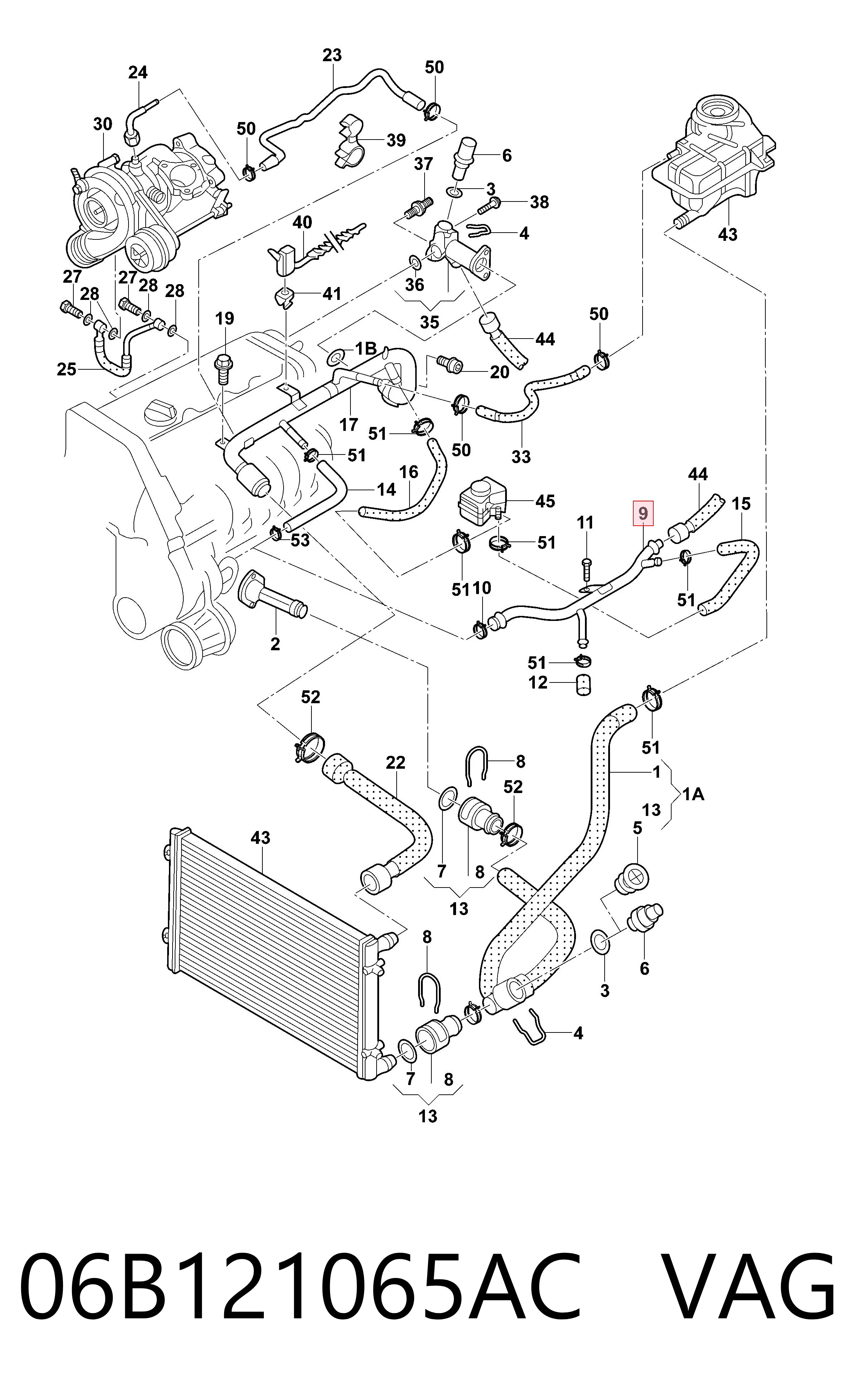 Comprar Manguera (tubo) del sistema de refrigeración Volkswagen Passat  3B3 a bajo precio