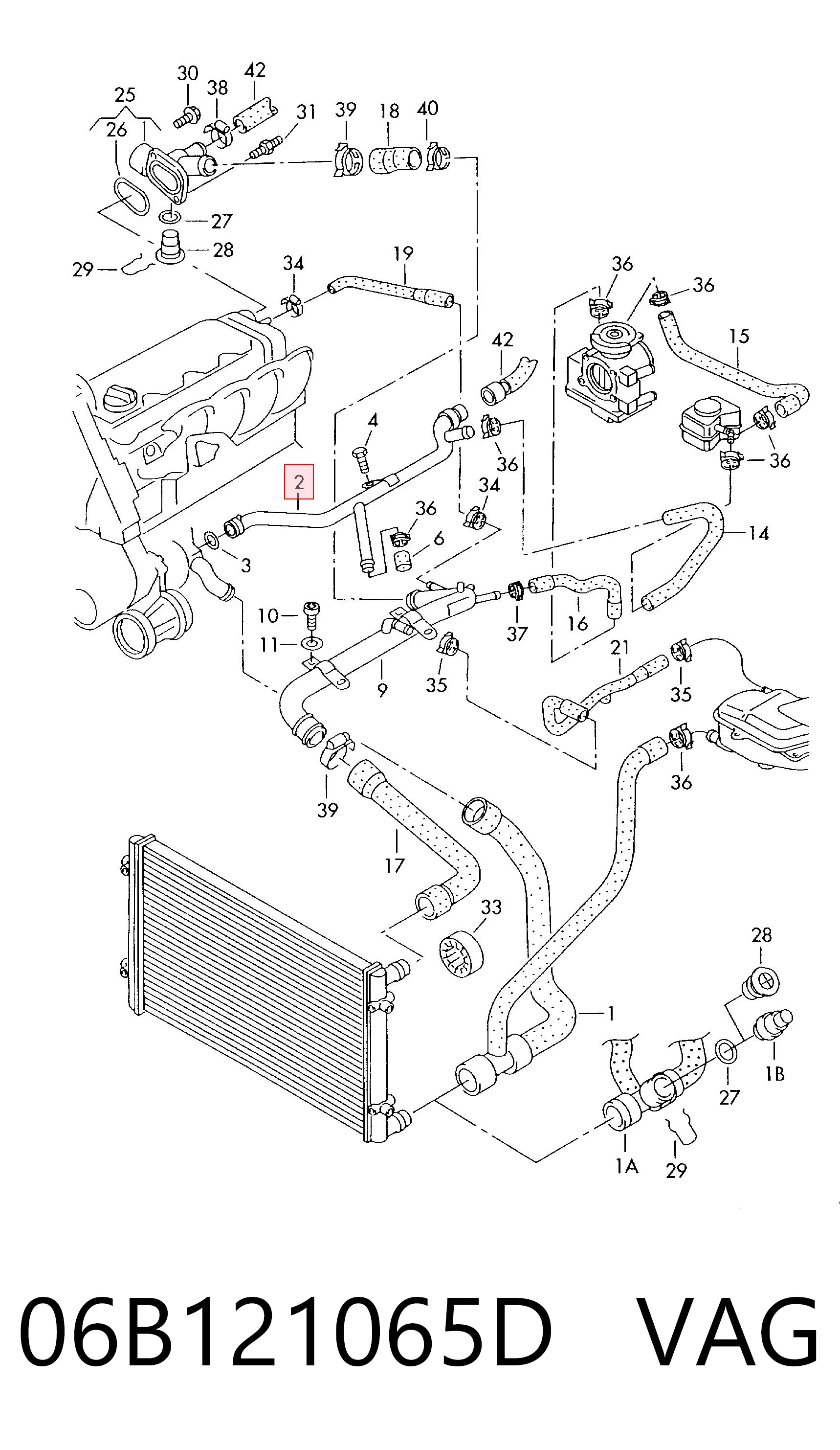 Manguito de radiador para Volkswagen Passat  (3B3)