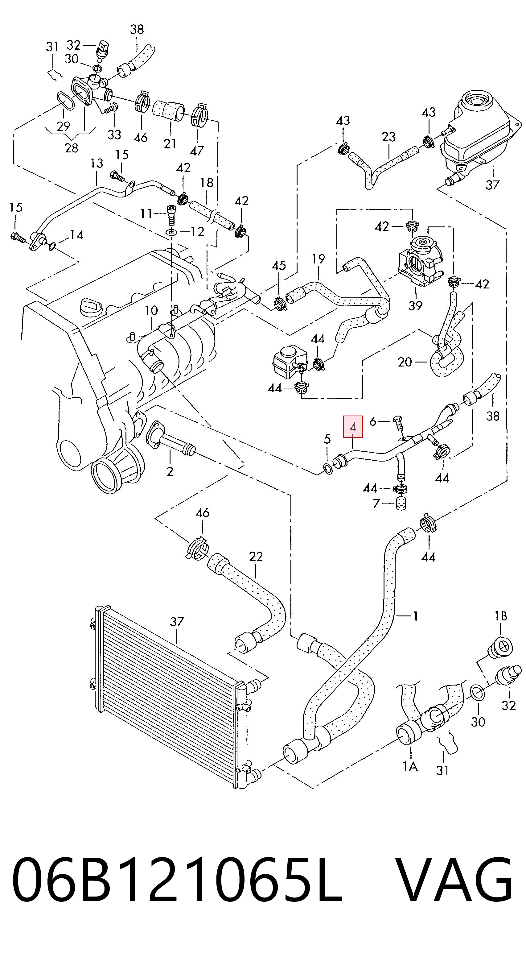 Manguera de refrigeración Volkswagen Passat  (2000-2005)