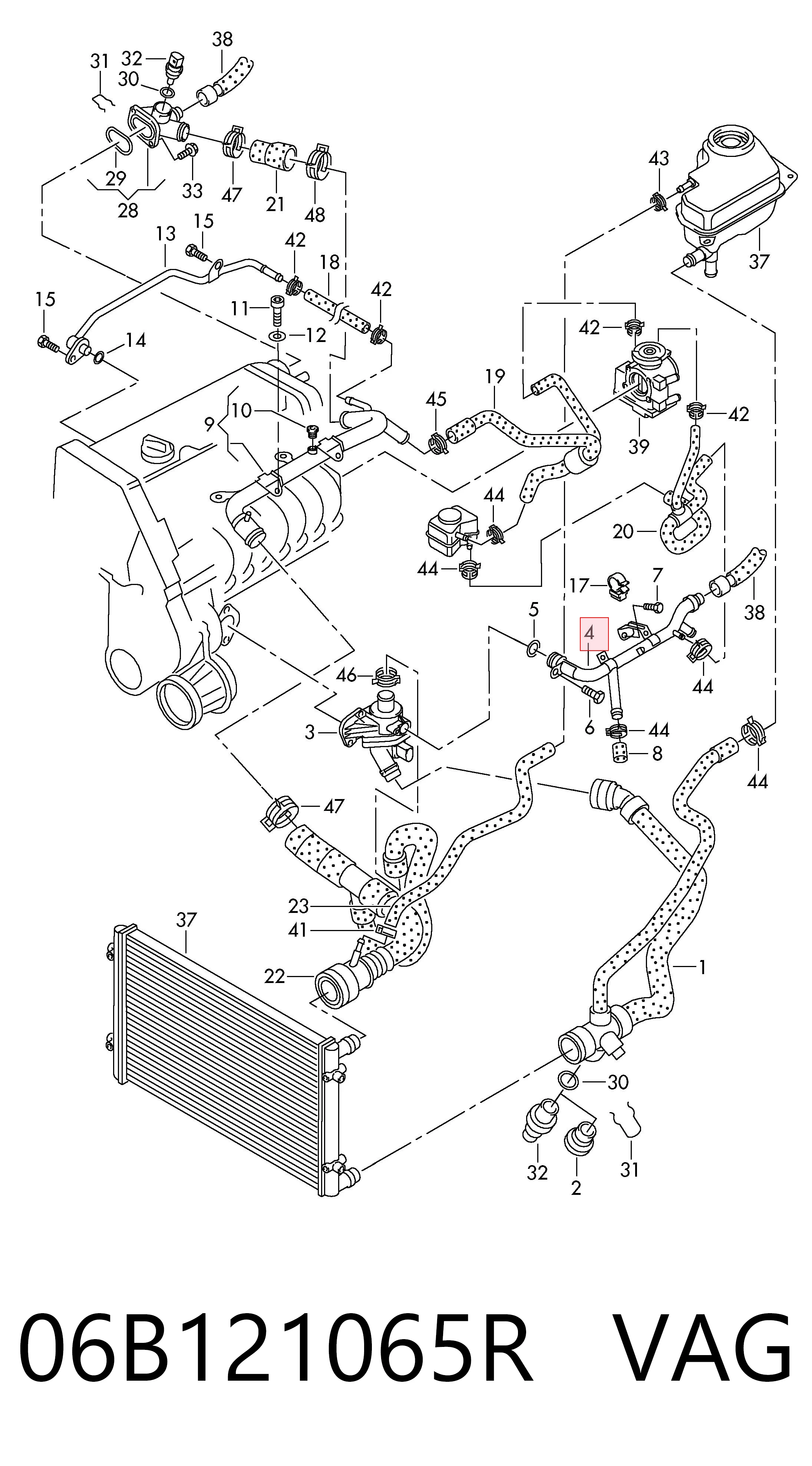 Manguera de refrigeración Audi A4  (2002-2005)