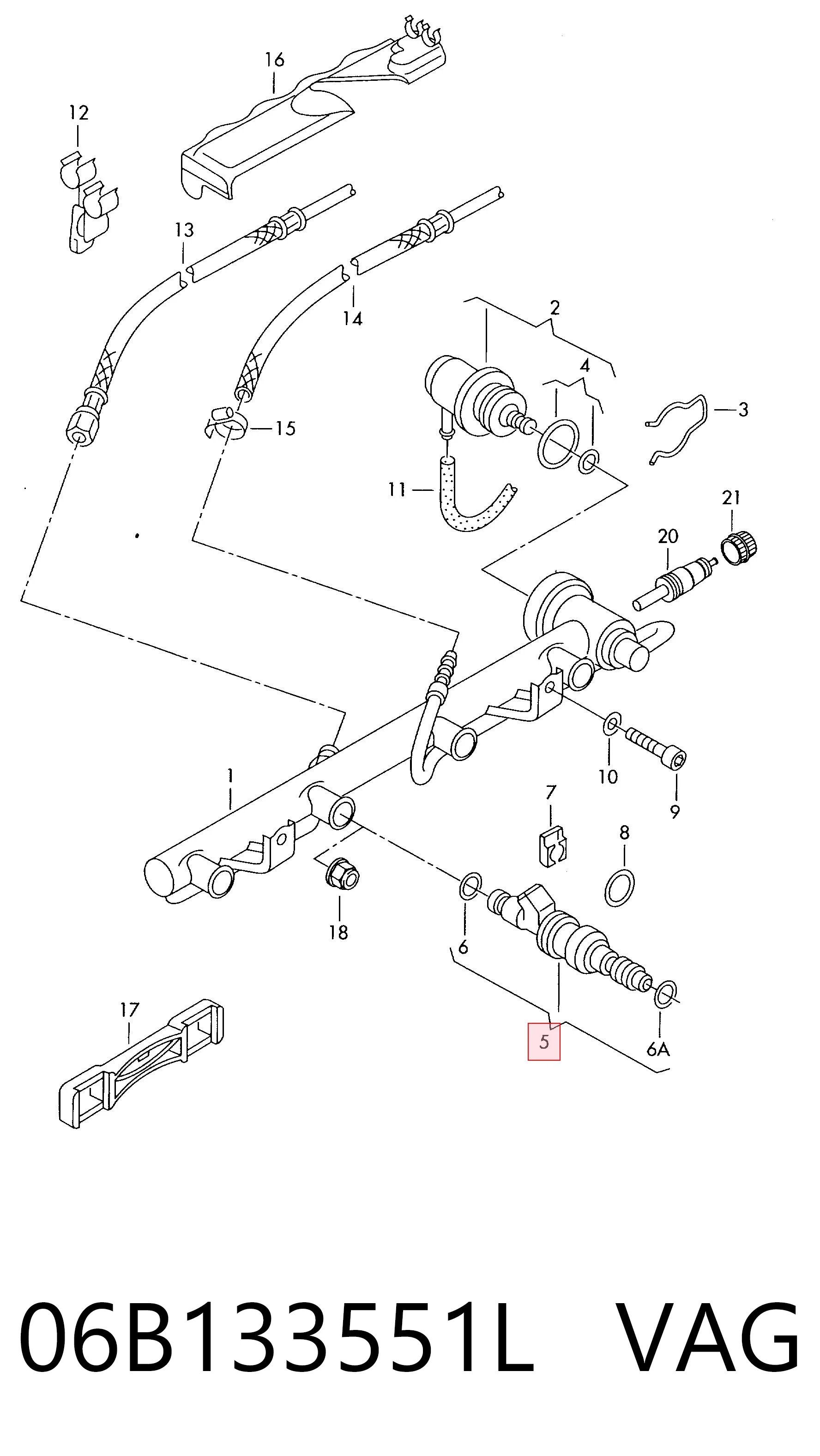 06B133551L VAG Inyector de combustible