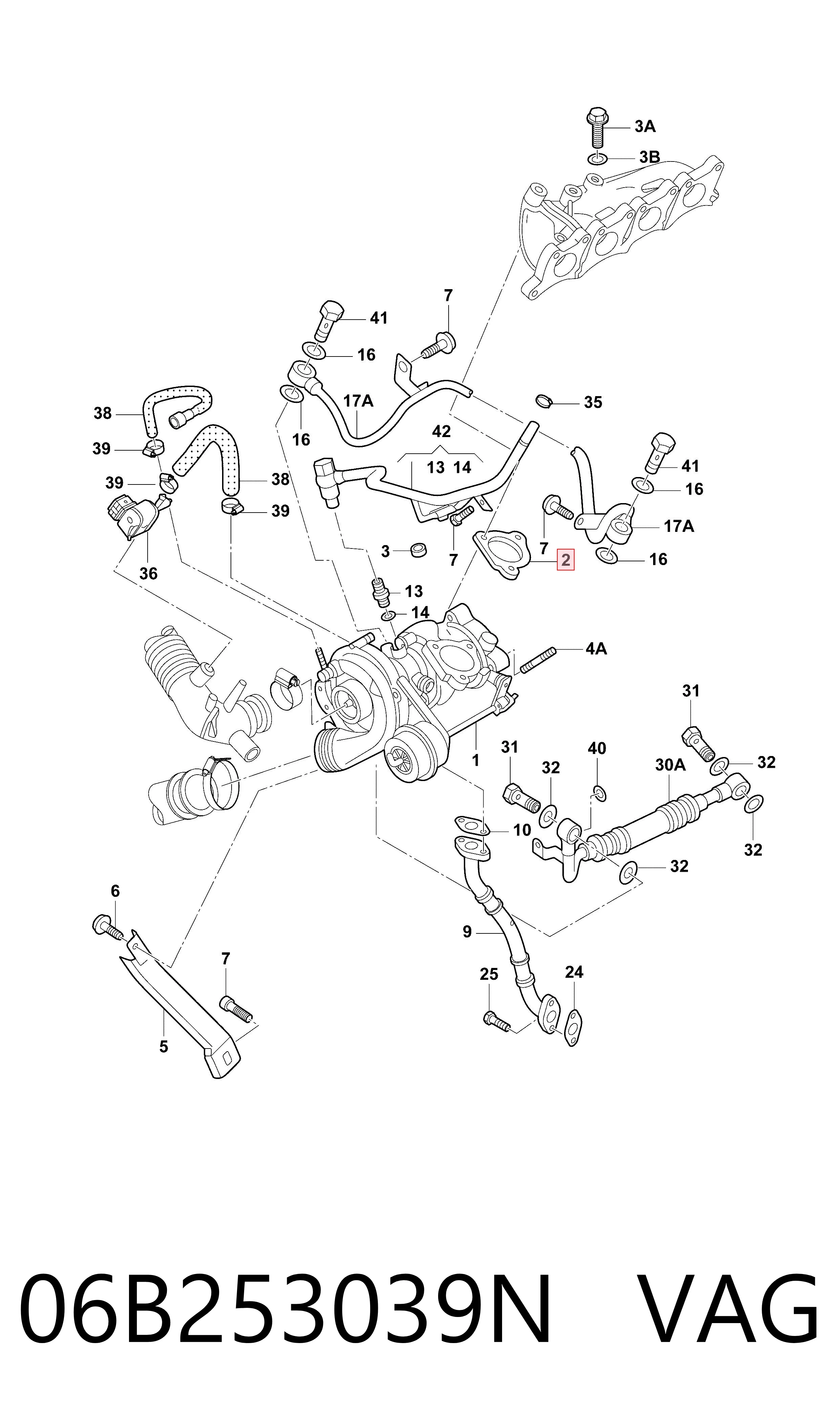 Comprar 06B253039N VAG Junta de turbina de escape
