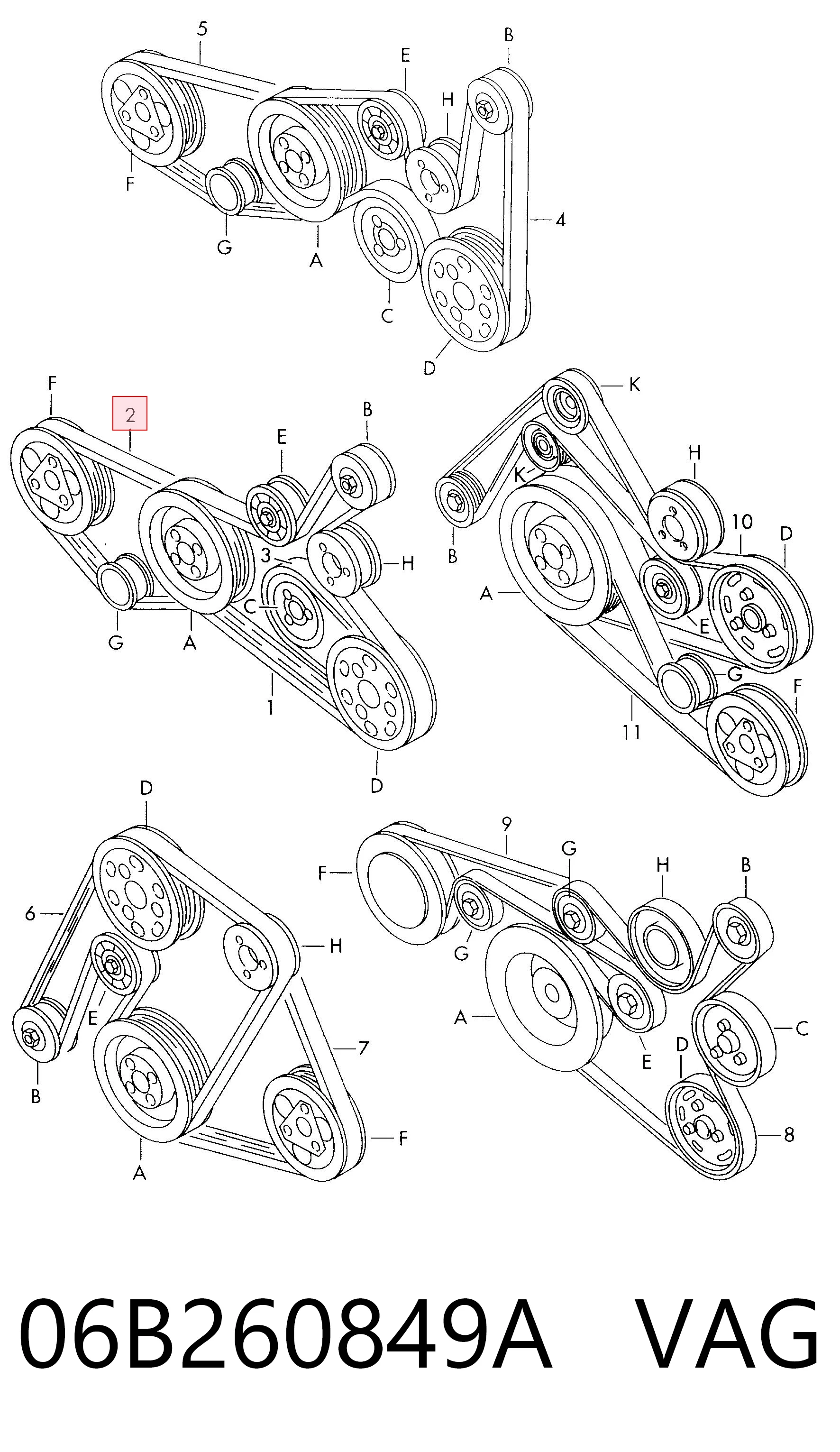 06B260849A VAG Correa poly v