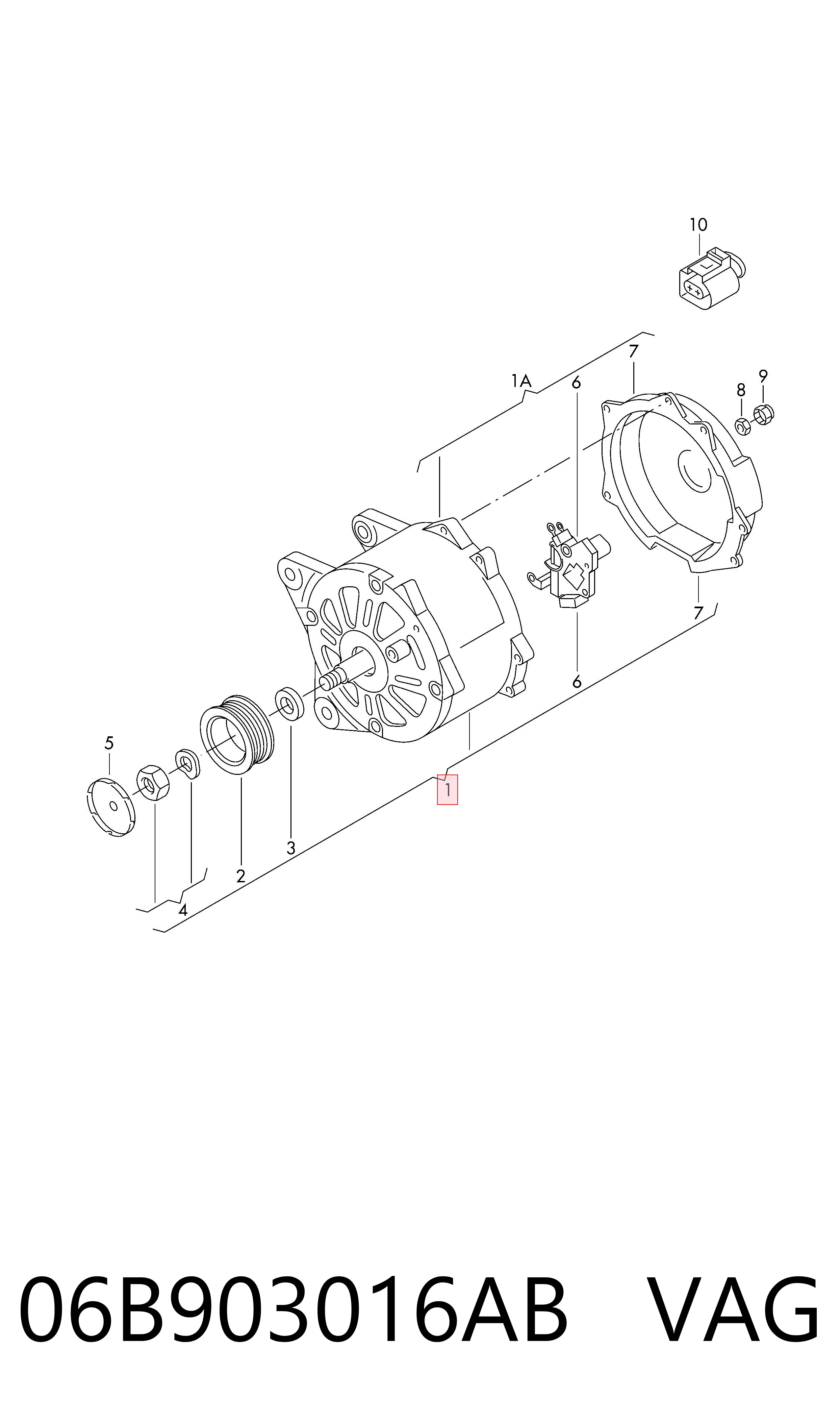 06B903016AB VAG Alternador de coche