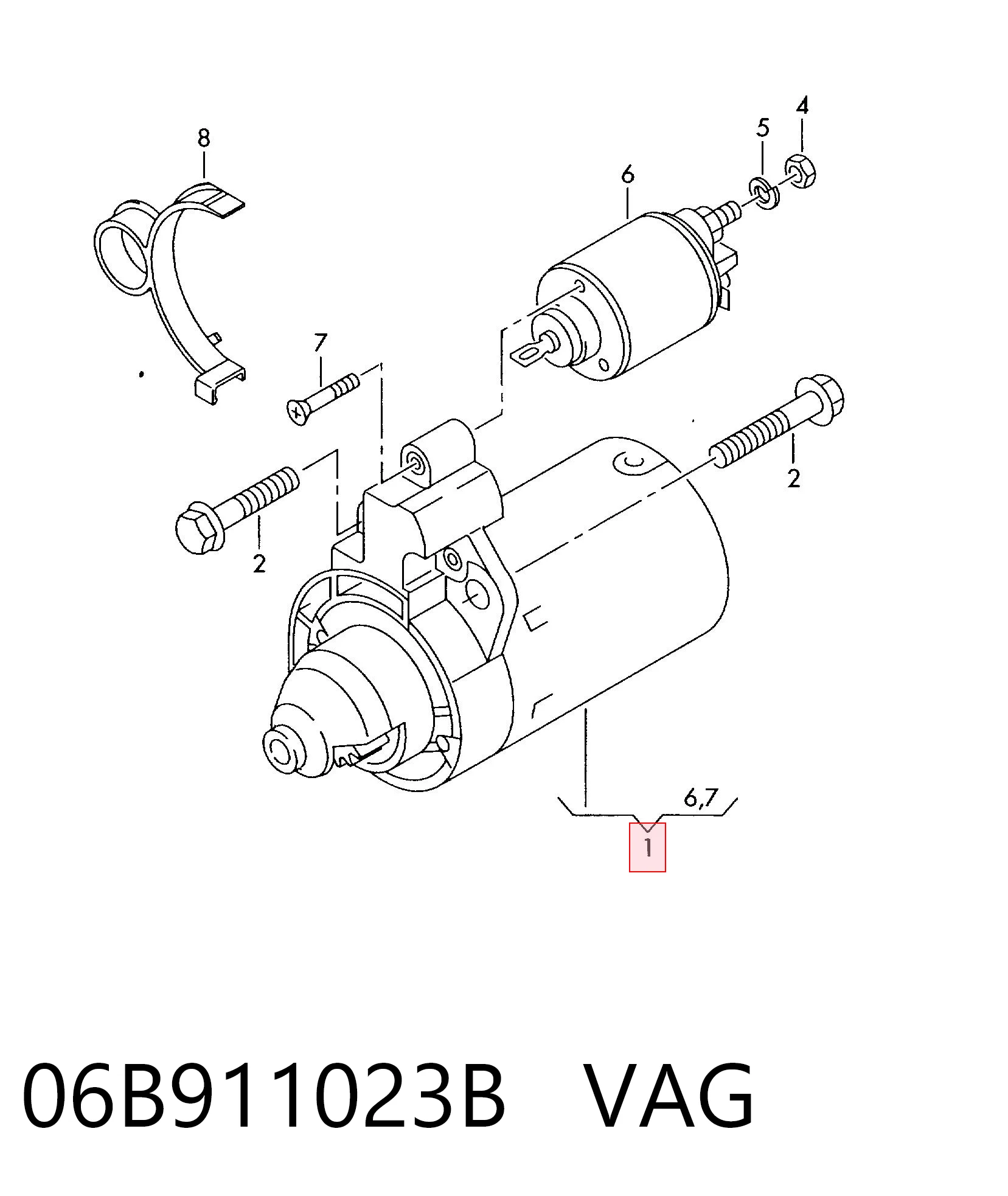 06B911023B VAG Arranque motores