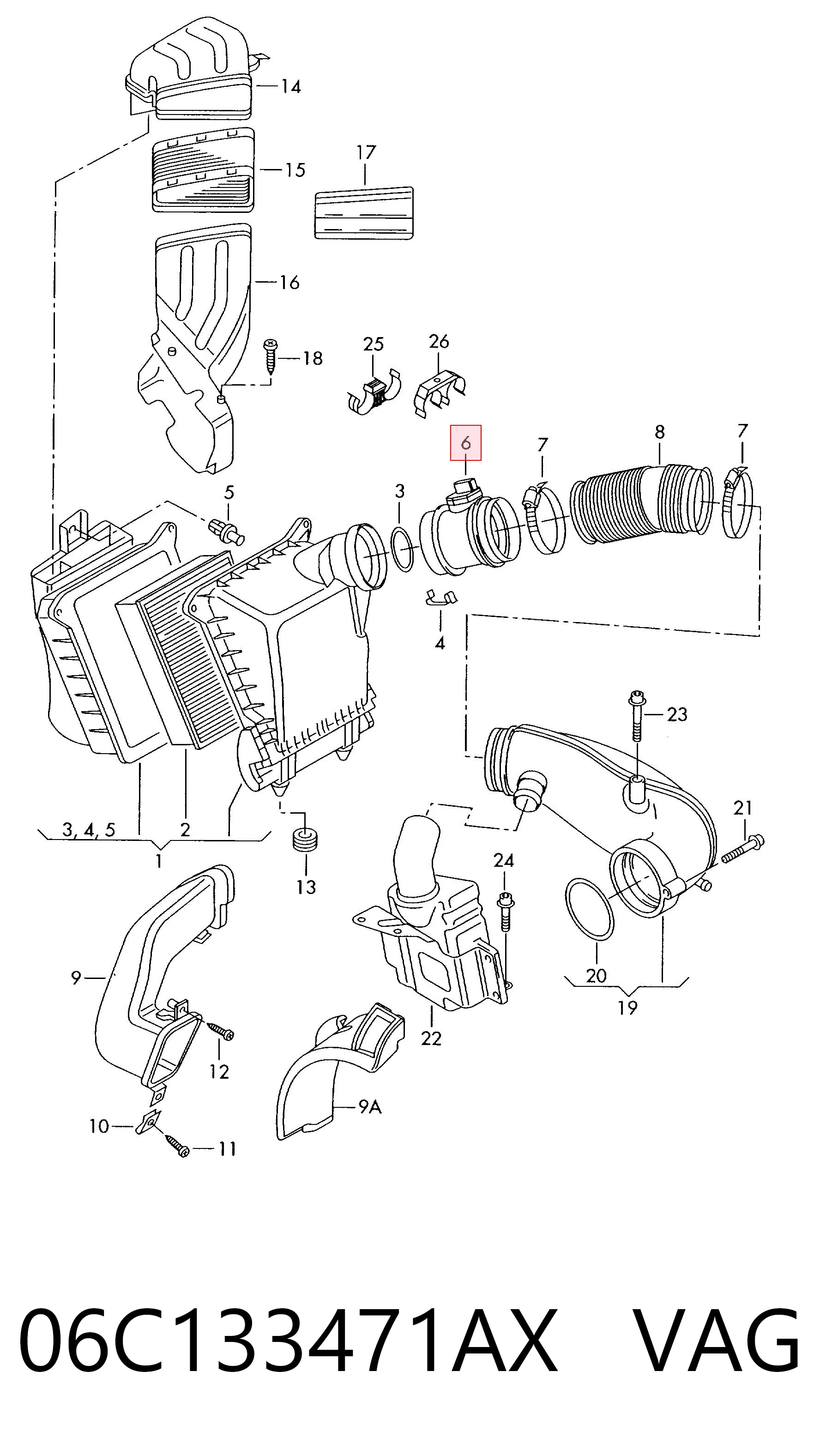 Medidor de flujo de aire VAG 06C133471AX precio, desde 62,44 EUR