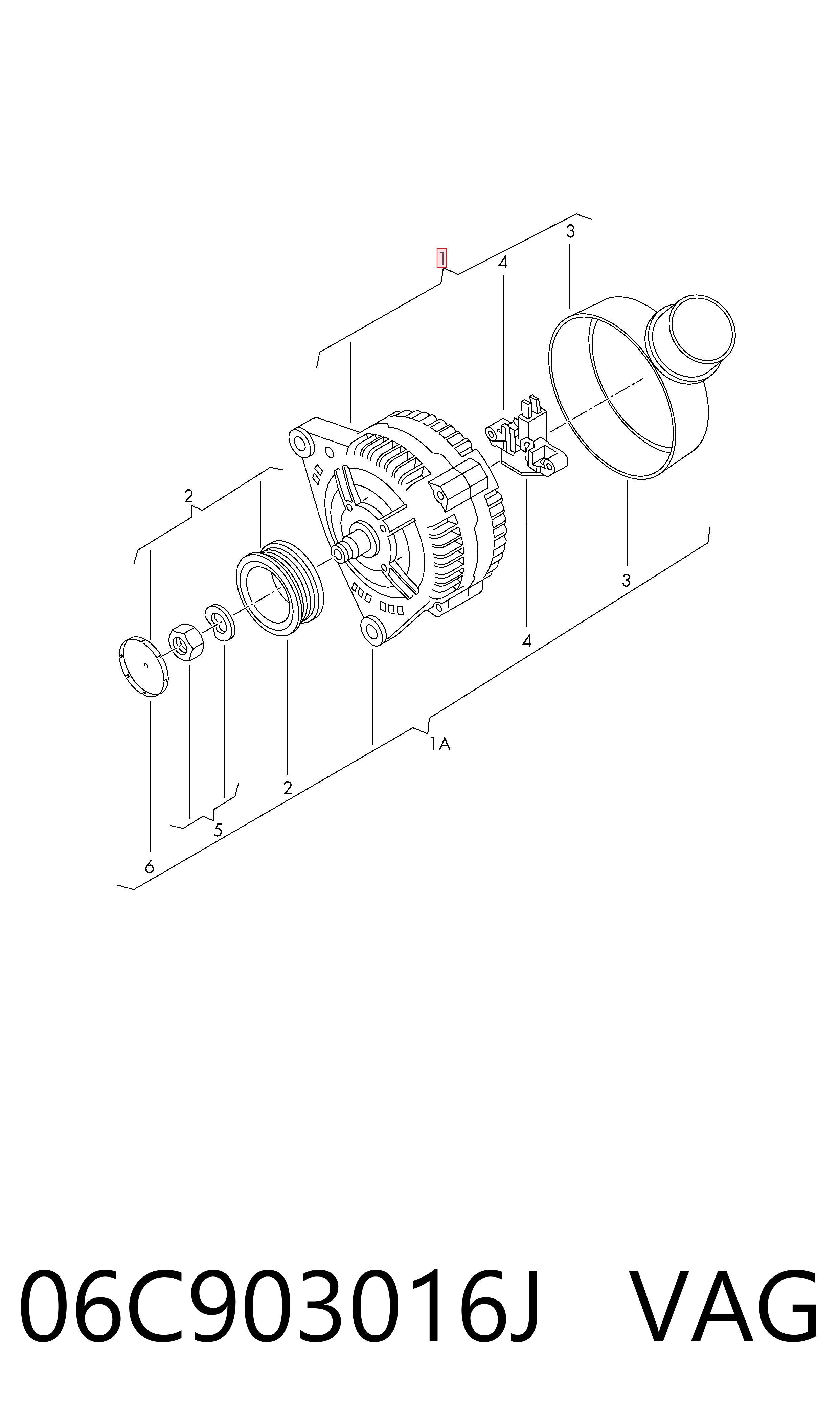 06C903016J VAG Alternador de coche