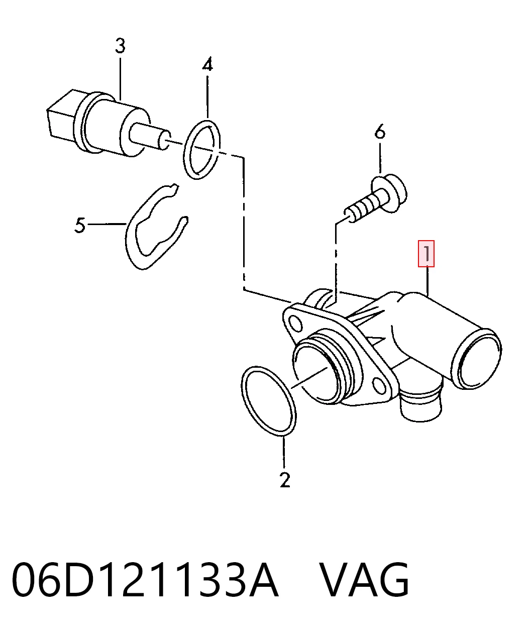 Brida del sistema de refrigeración (triple unión) VAG 06D121133A precio, desde 8,46 EUR