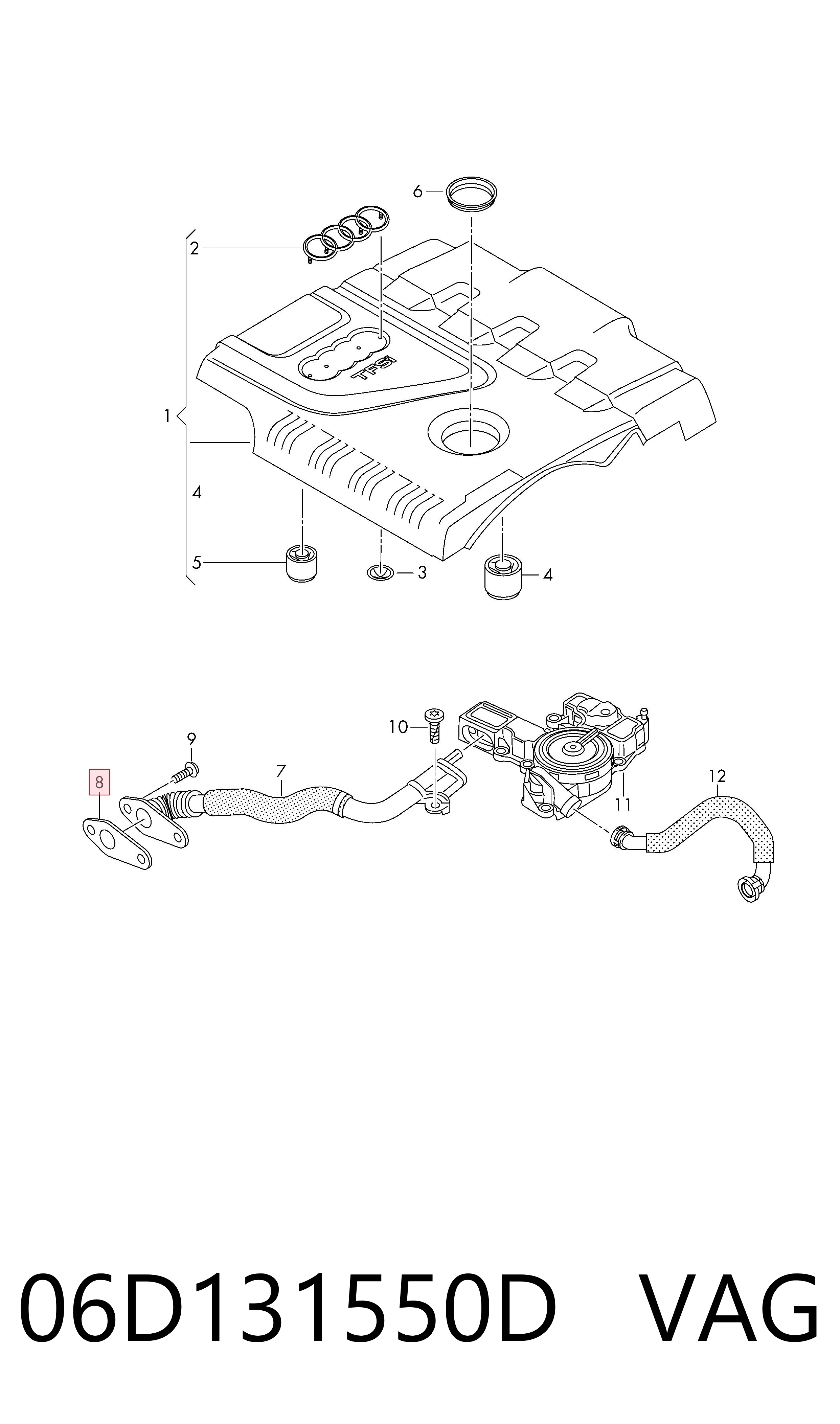 Junta de turbocompresor de admisión VAG 06D131550D precio, desde 5,86 EUR