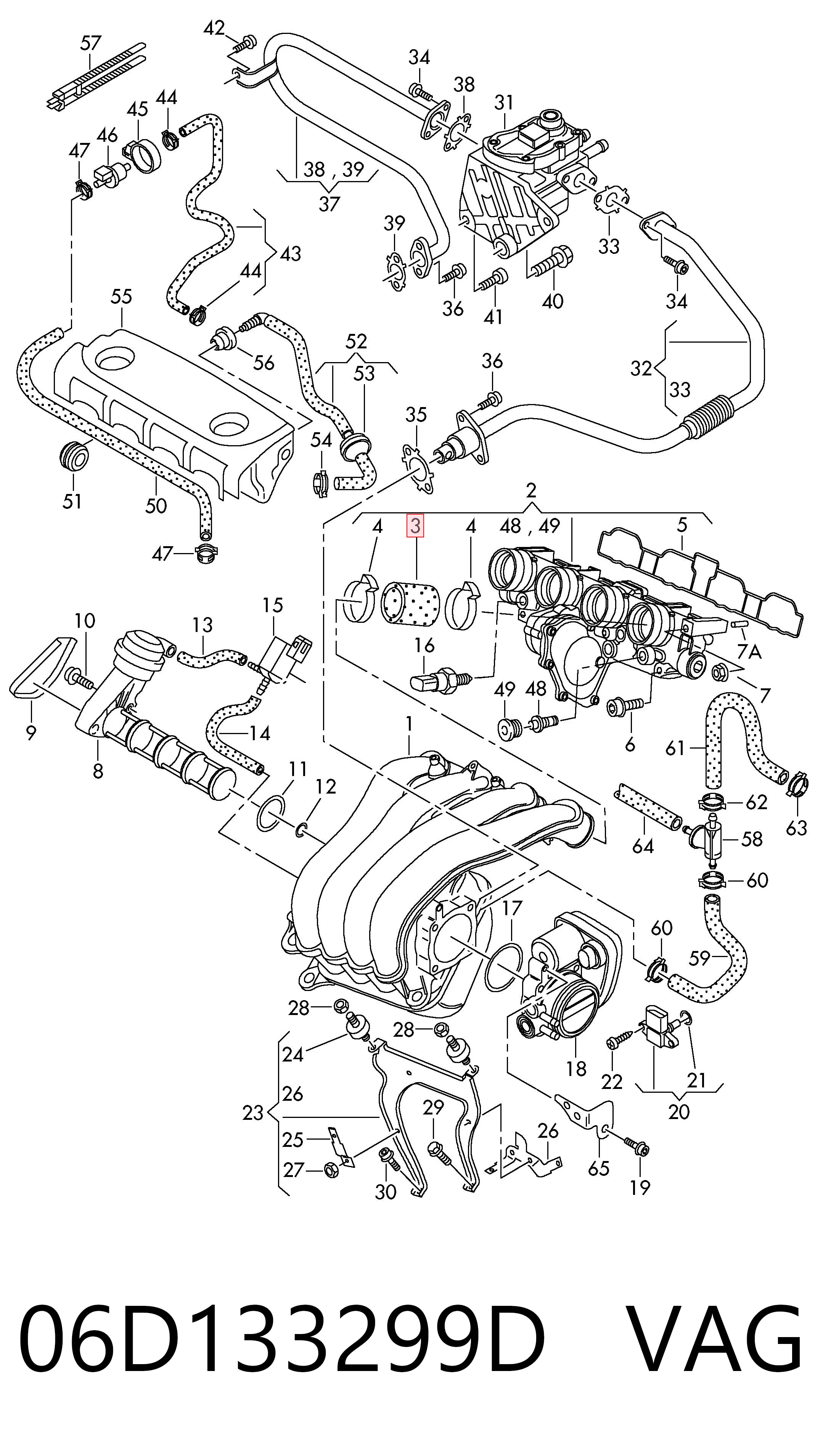Comprar 06D133299D VAG Tubo de aire