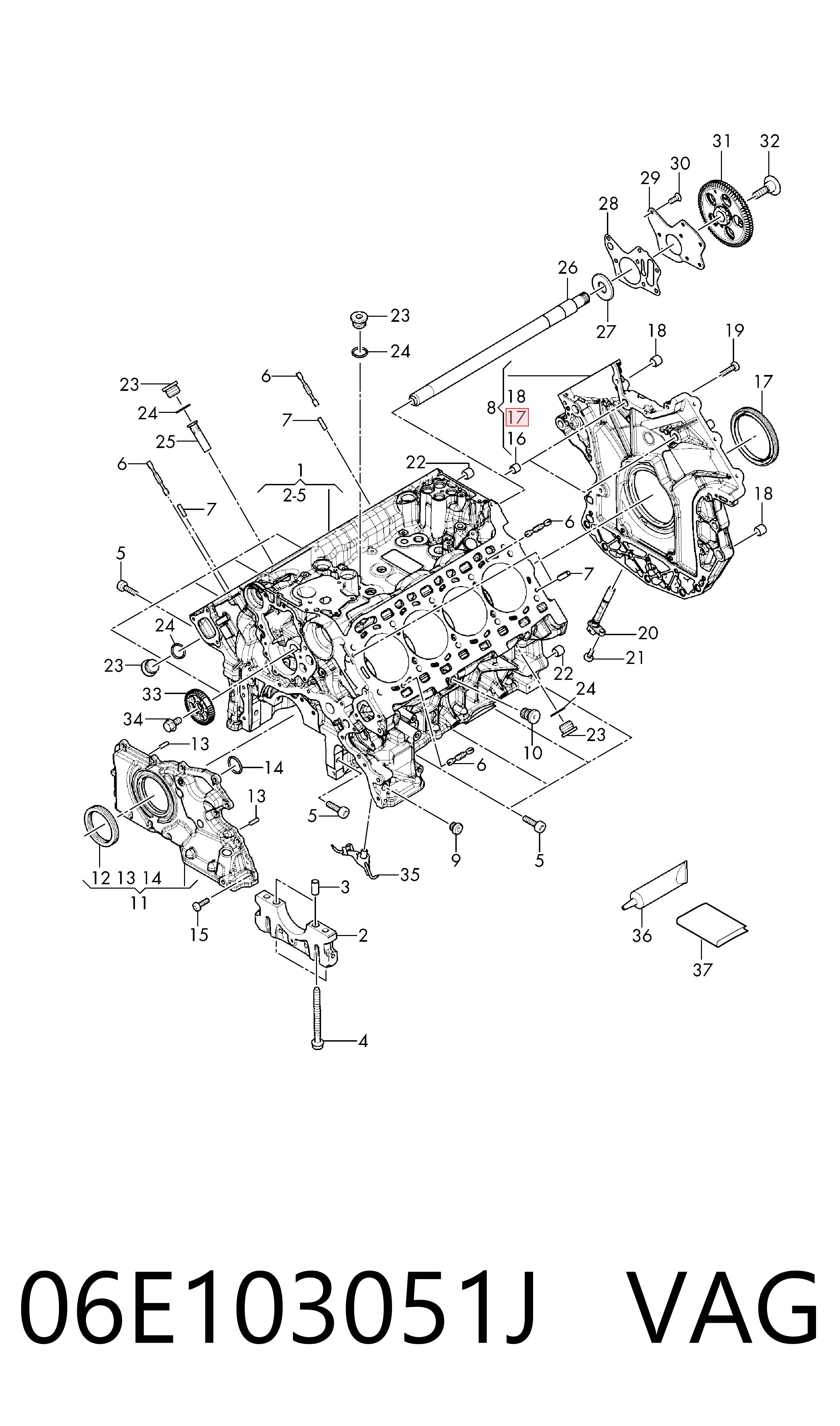 Juego de juntas inferiores del motor VAG 06E103051J precio, desde 53,66 EUR