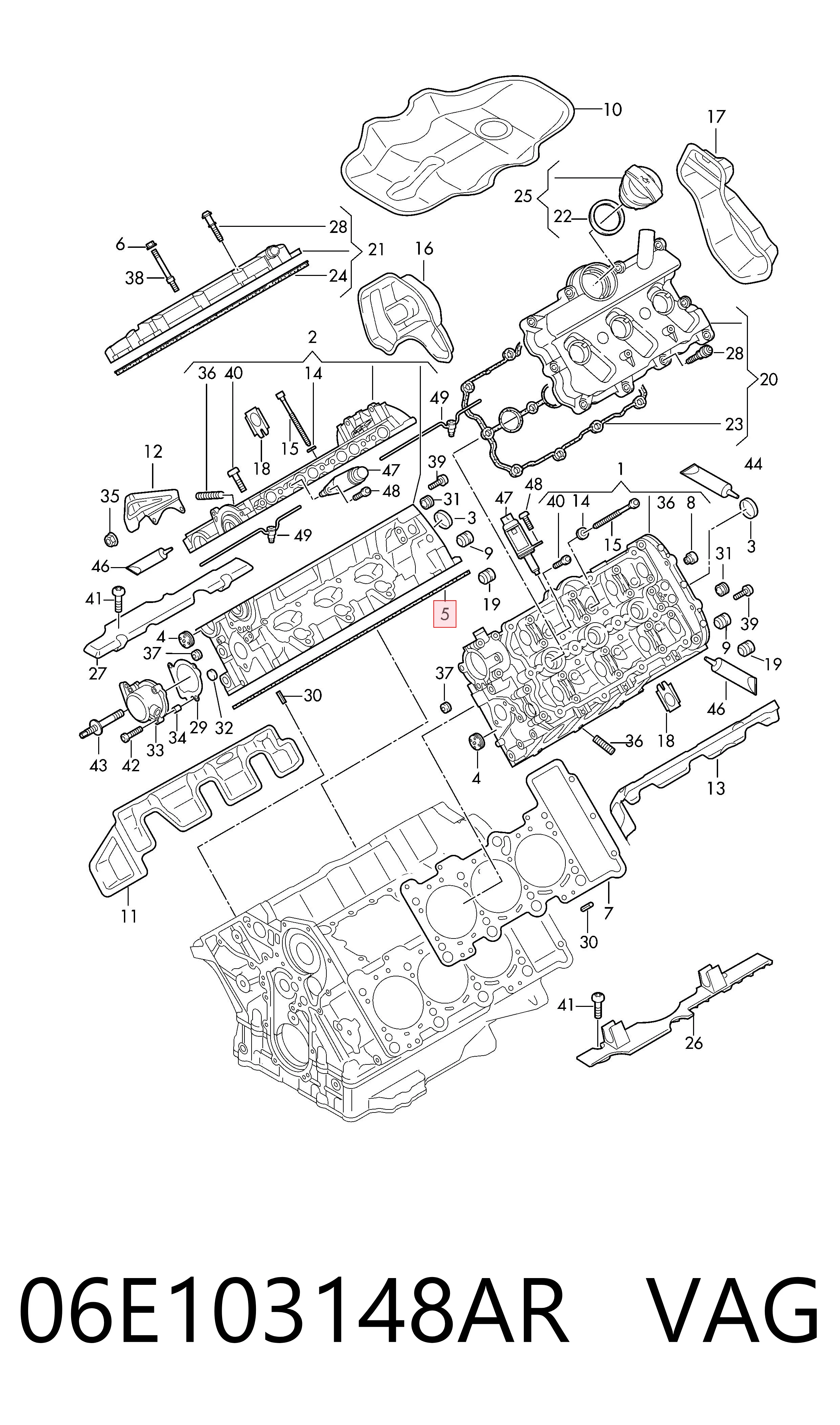 06E103148AR VAG Empaquetadura de culata