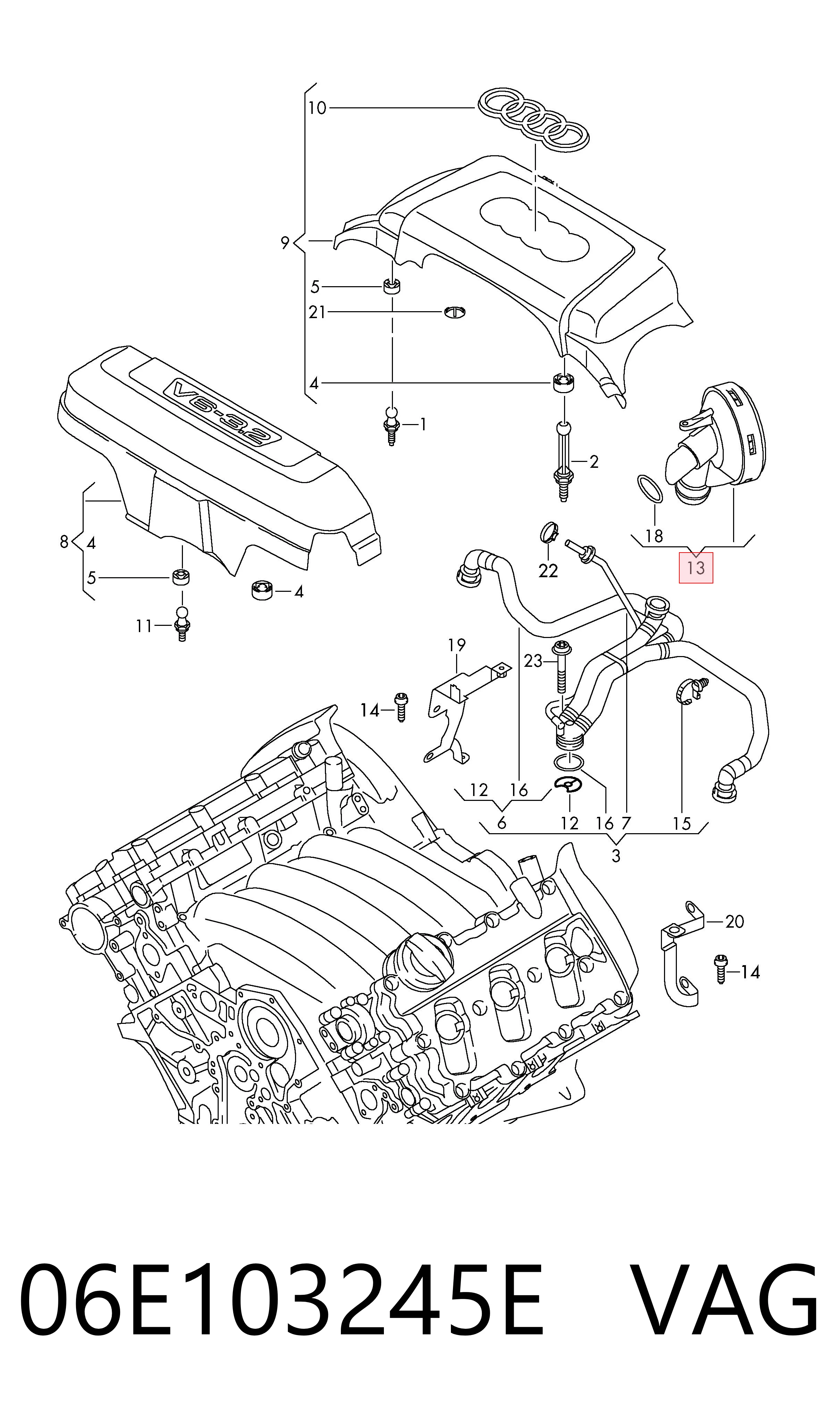 06E103245E VAG Válvula de ventilación del cárter