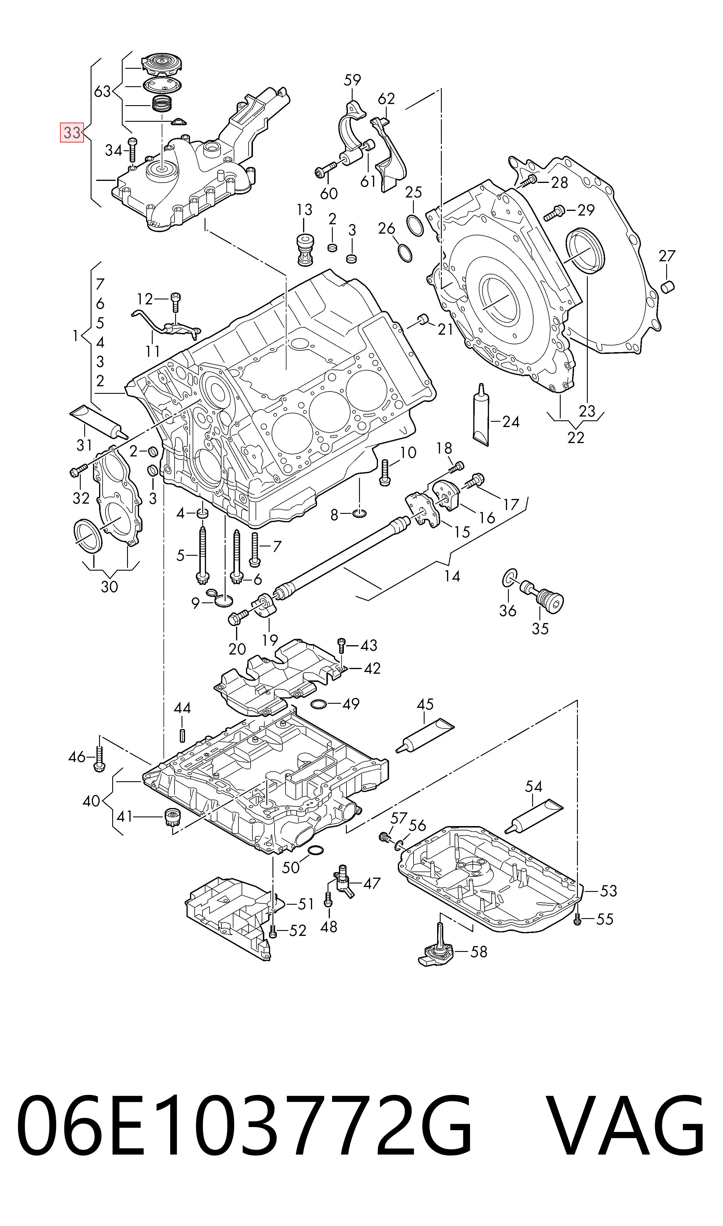 06E103772G VAG Separador de aceite del sistema de ventilación del cárter