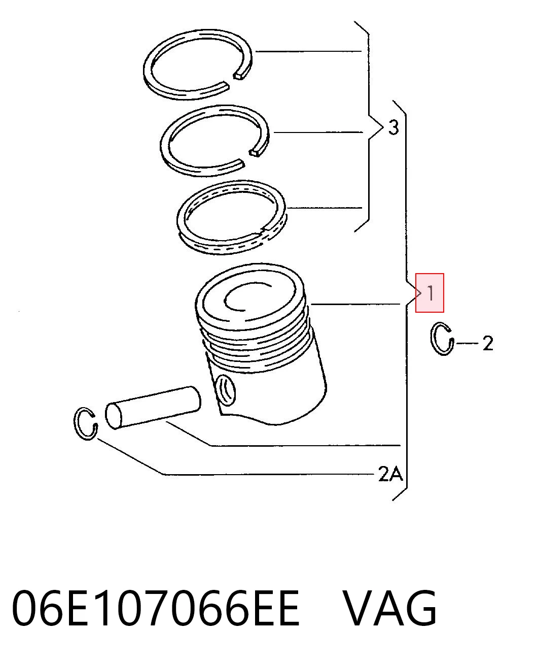 06E107066EE VAG Pistón