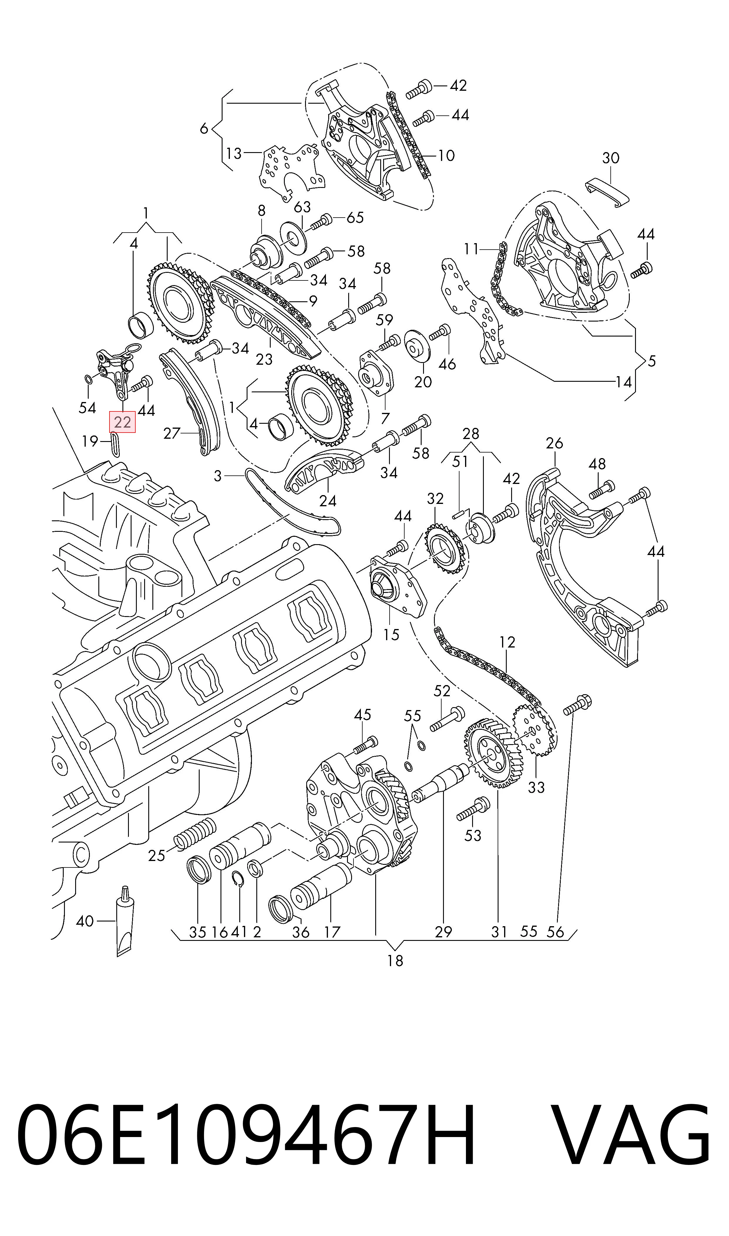 Tensor de cadena de distribución VAG 06E109467H precio, desde 35,84 EUR