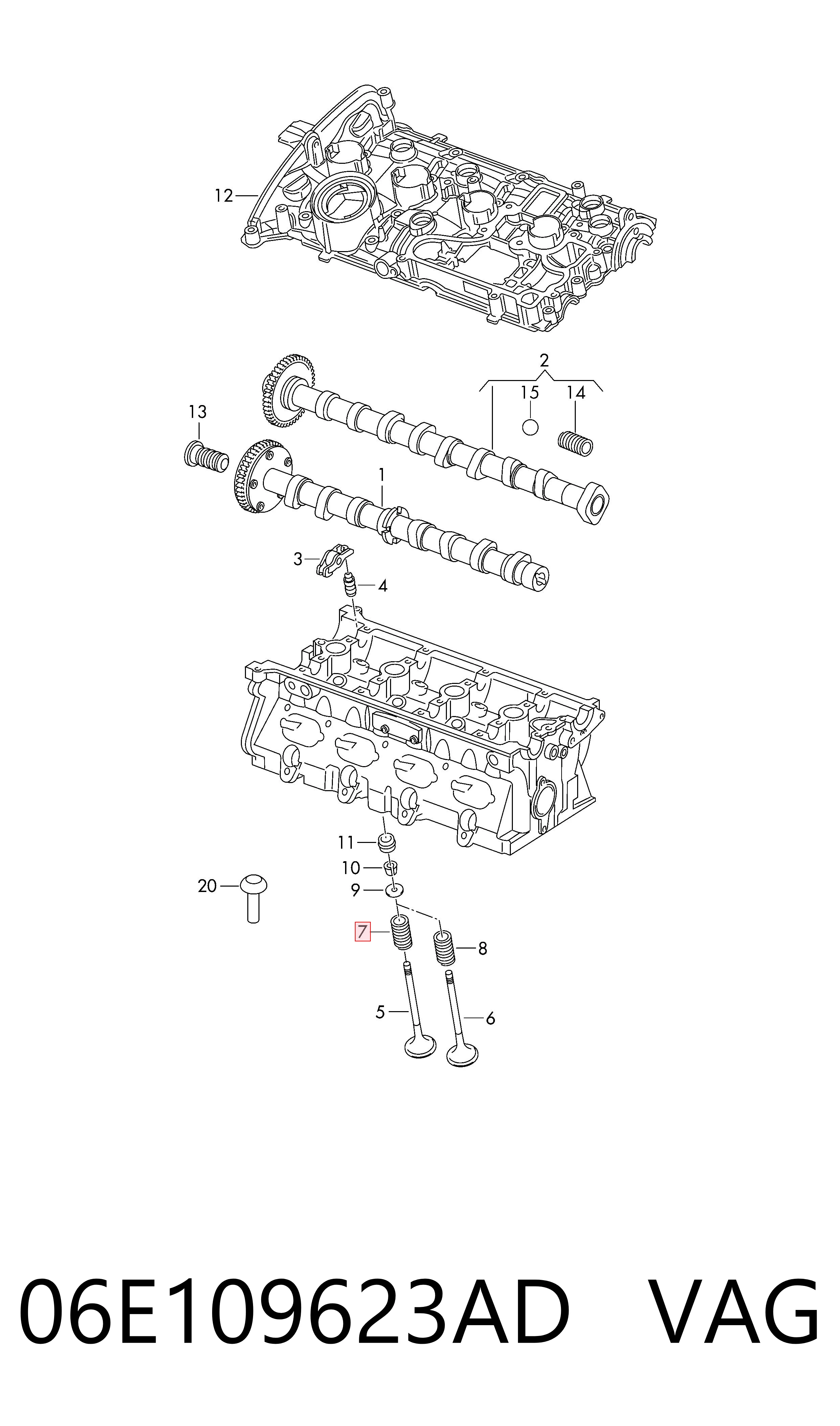 06E109623AD VAG Muelle de válvula