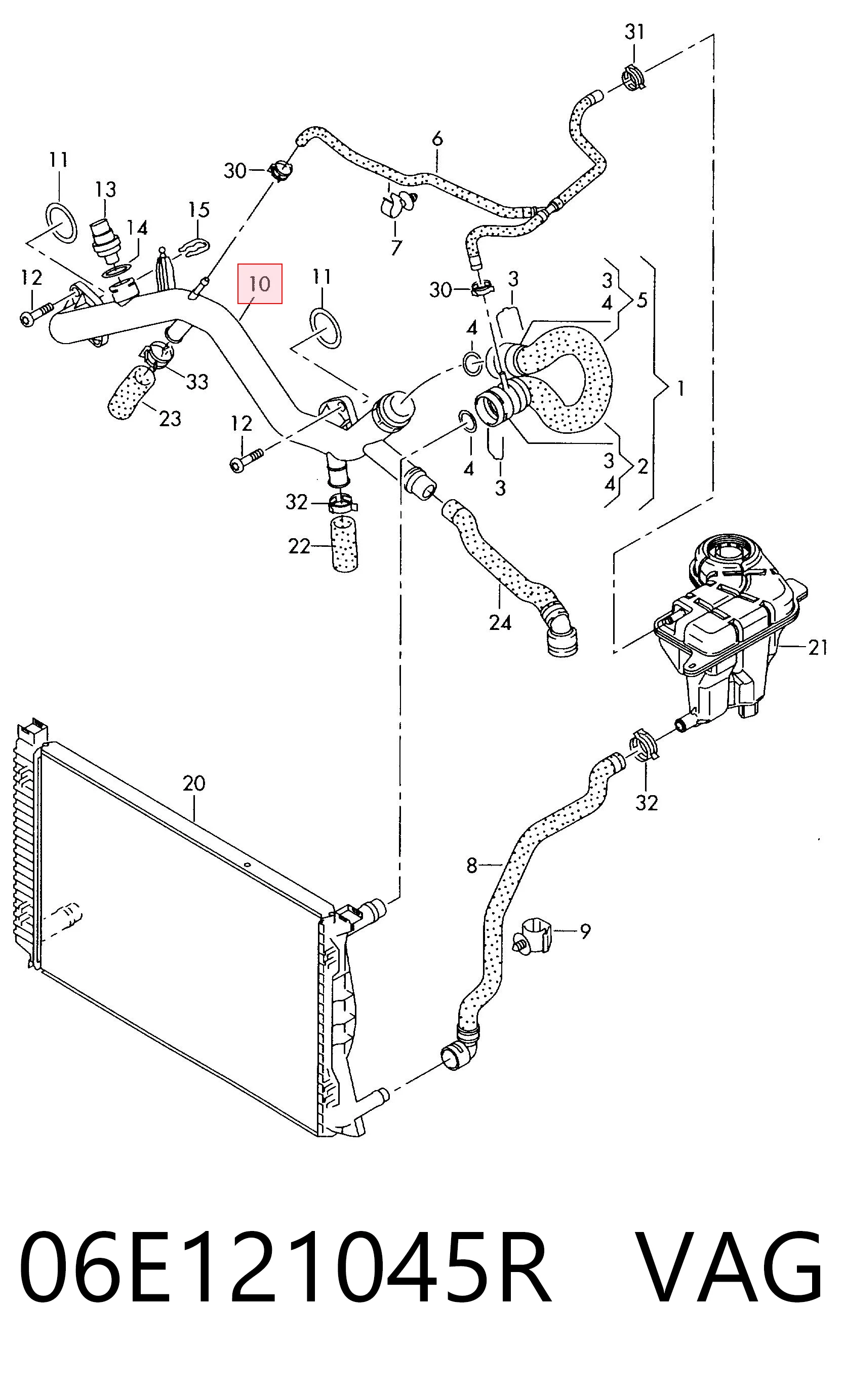 06E121045R VAG Manguera de refrigeración