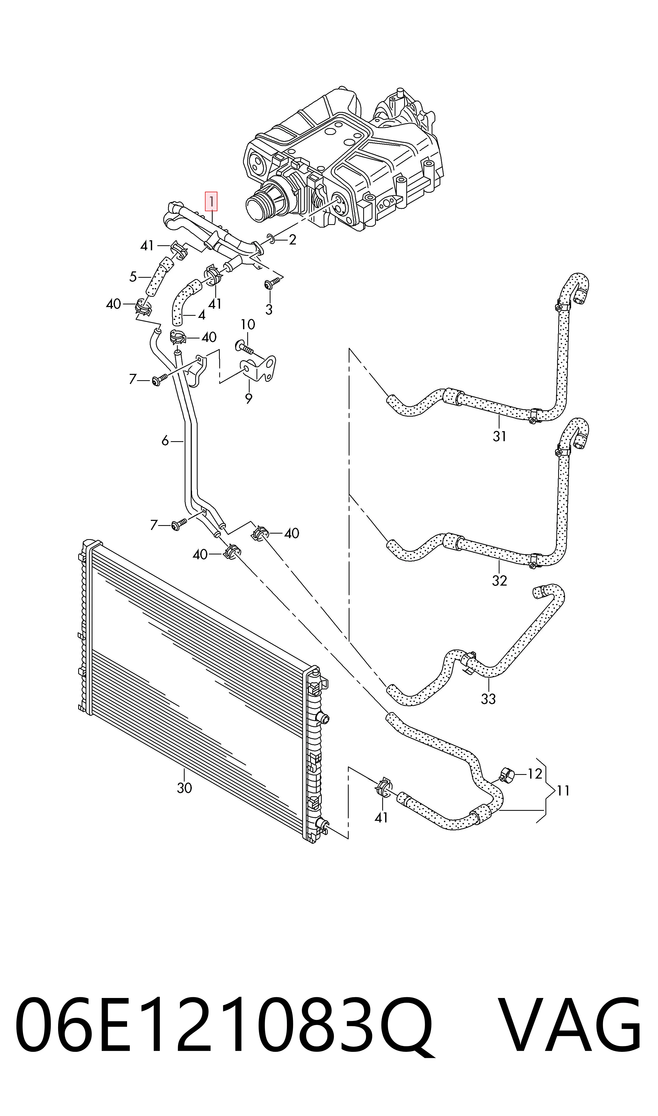 06E121083Q VAG Manguera de refrigeración
