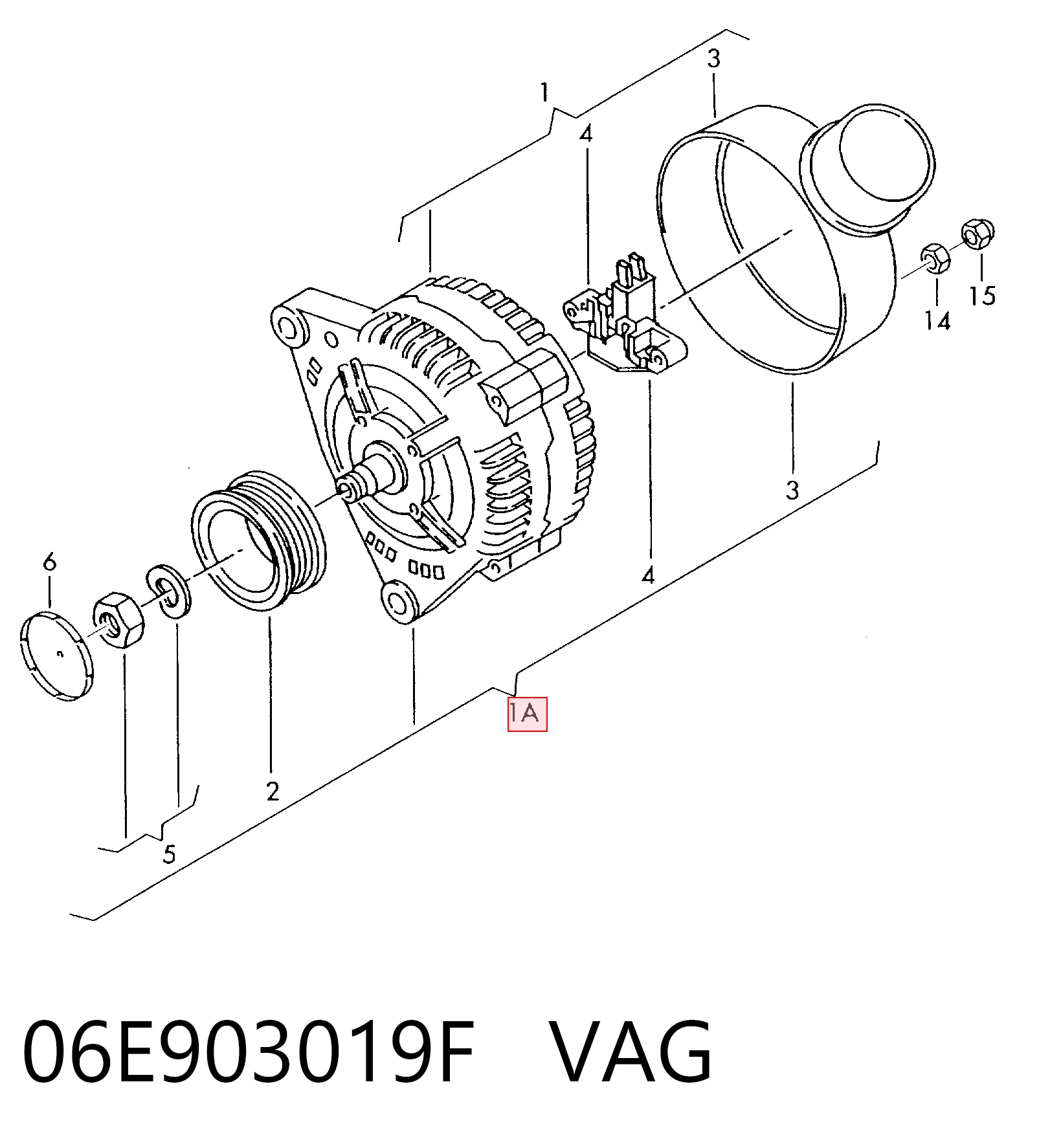 06E903019F VAG Alternador de coche