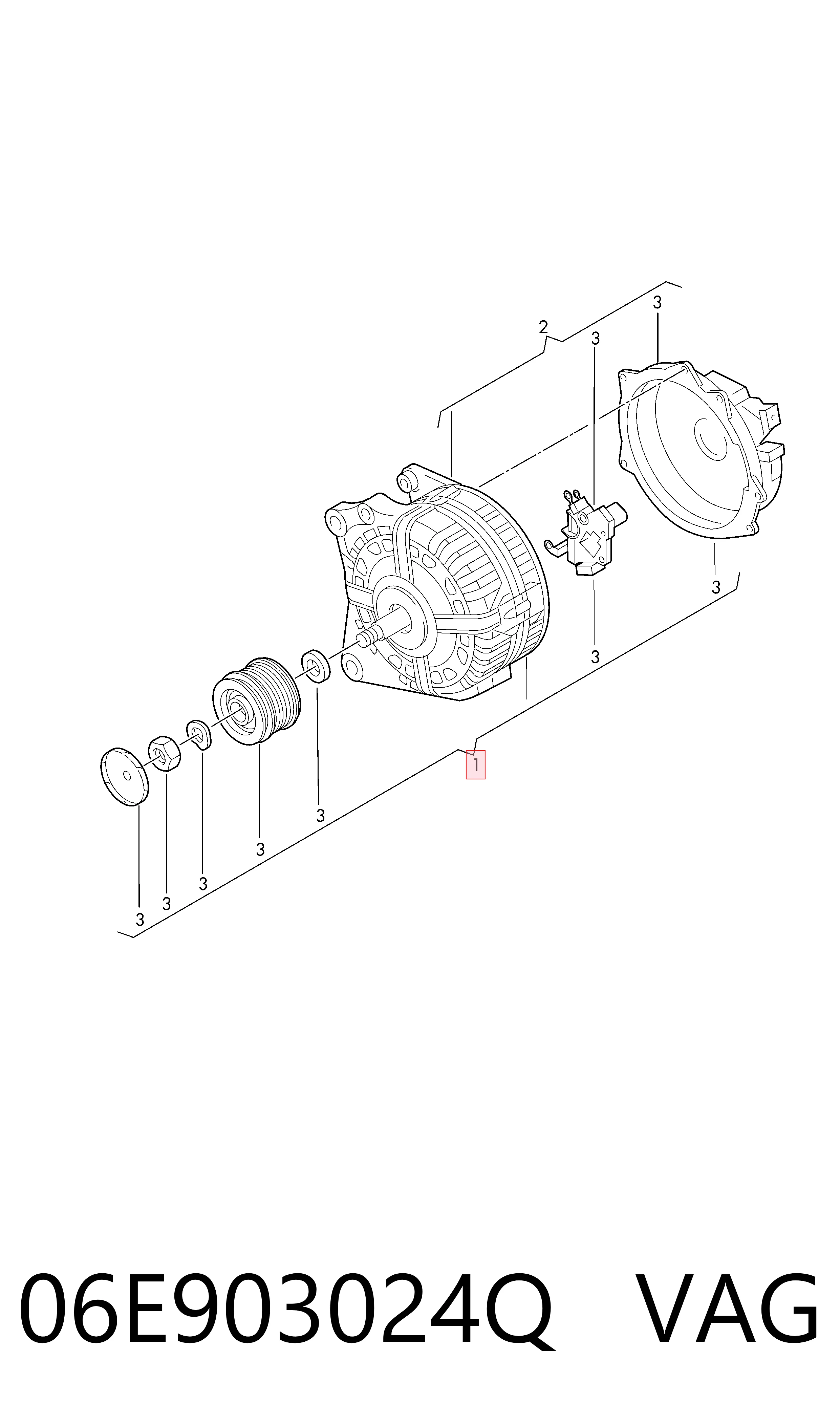 06E903024Q VAG Alternador de coche