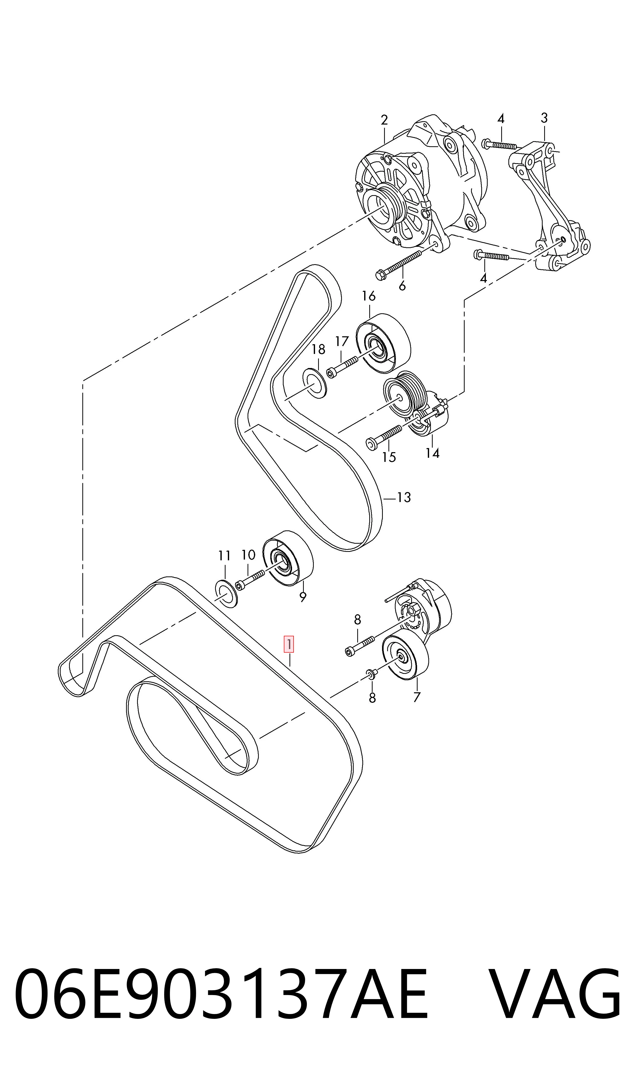Comprar 06E903137AE VAG Correa trapezoidal