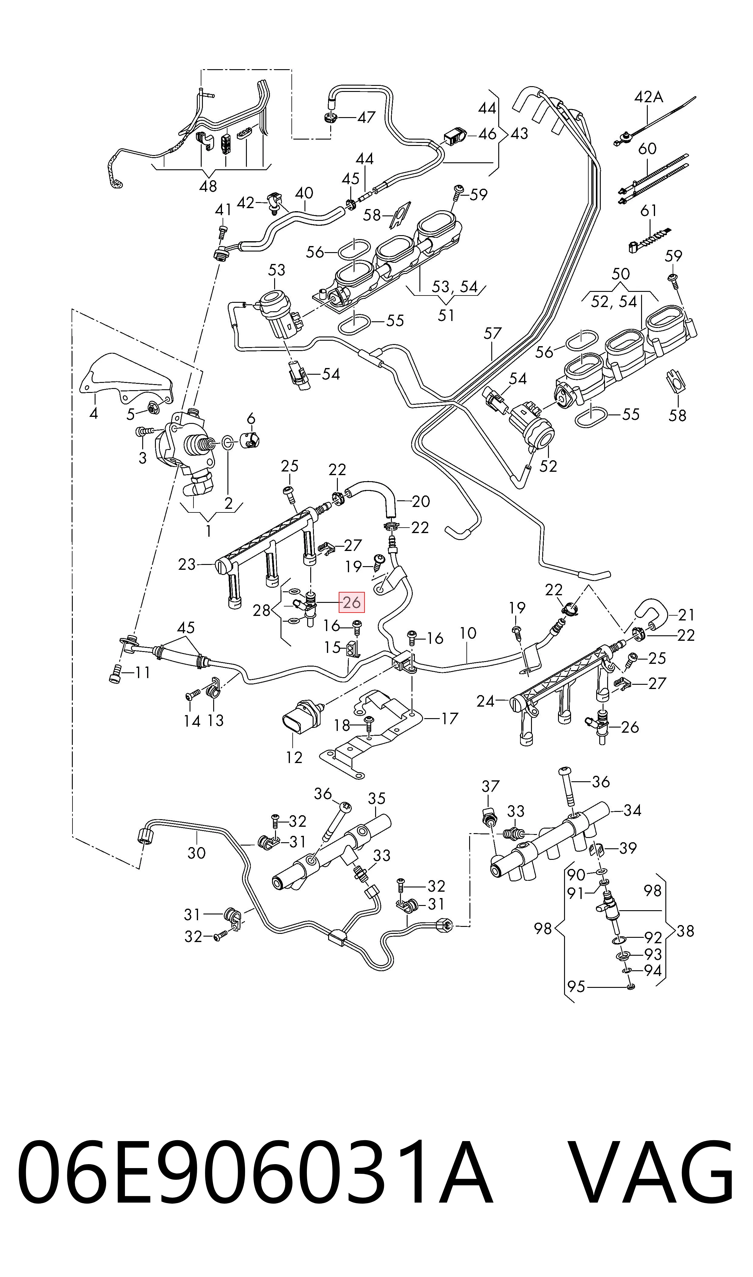 06E906031A VAG Inyector de combustible