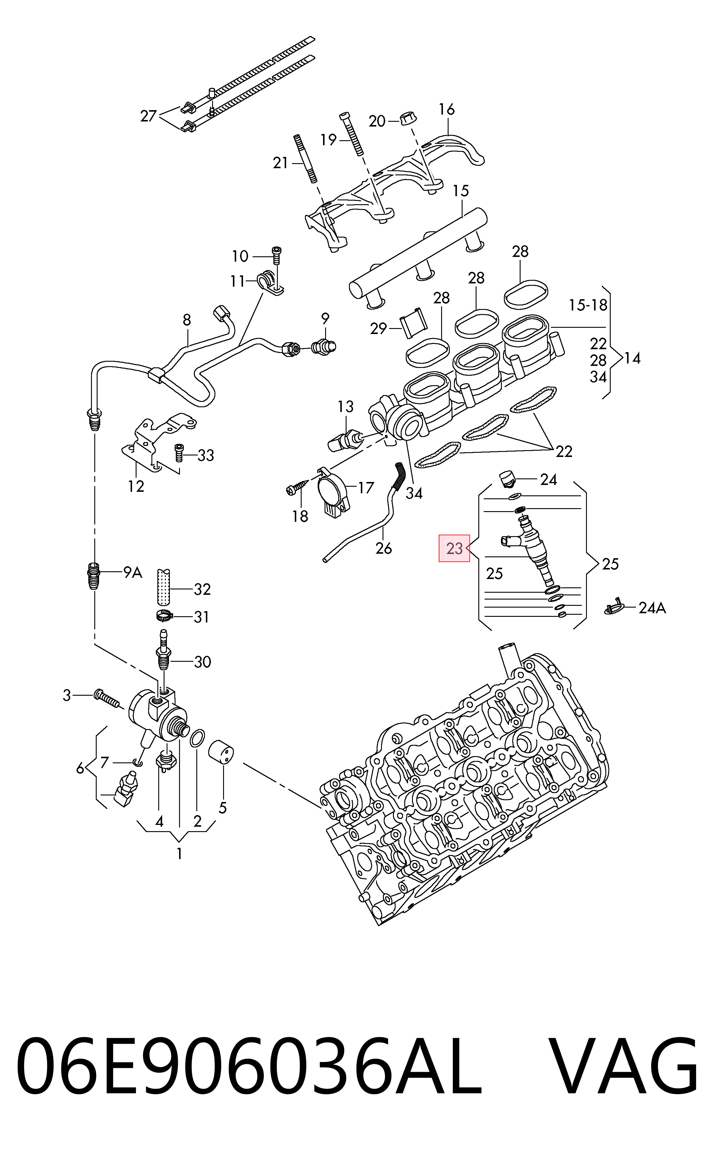 06E906036AL VAG Inyector de combustible