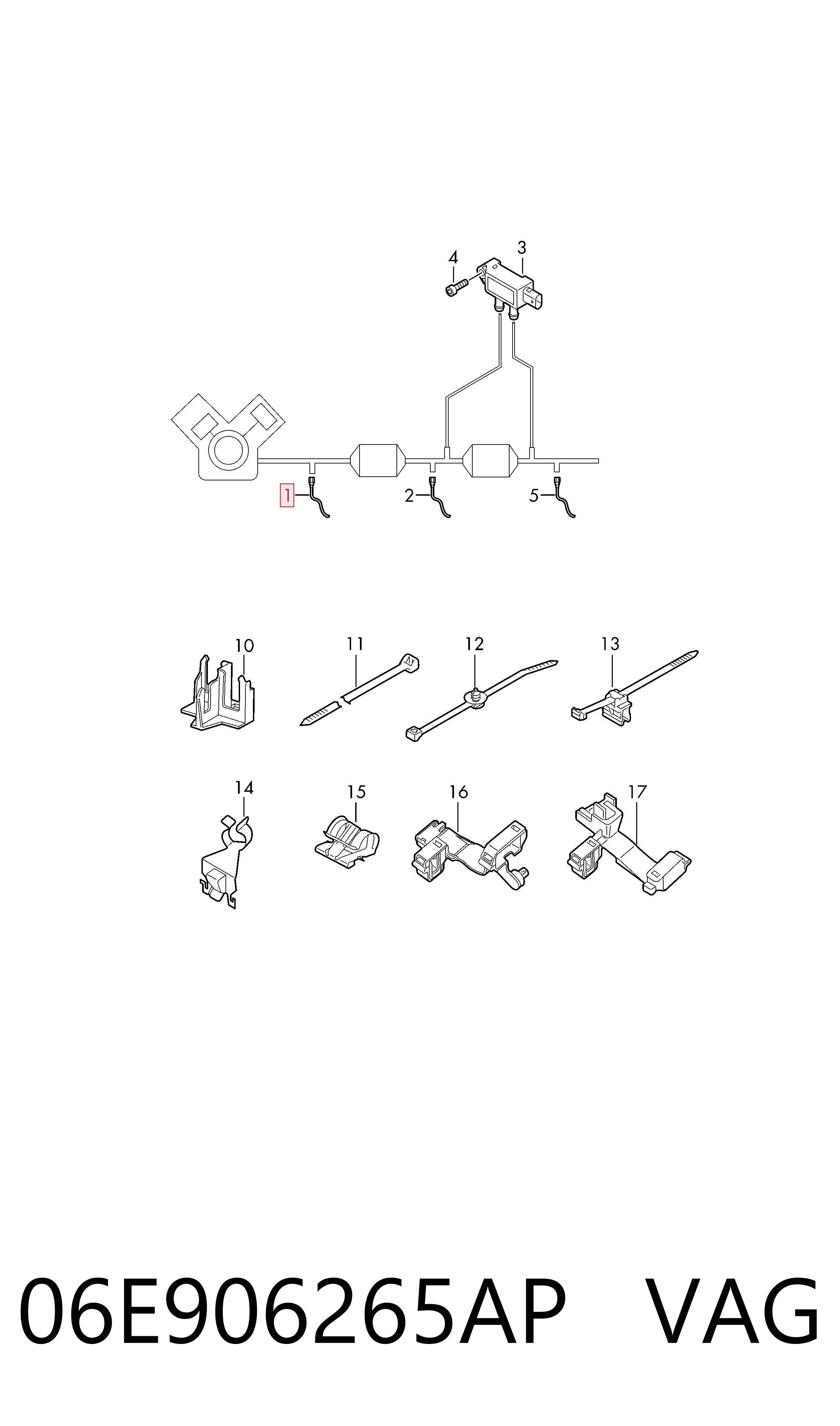 06E906265AP VAG Sensor de oxígeno previo al catalizador