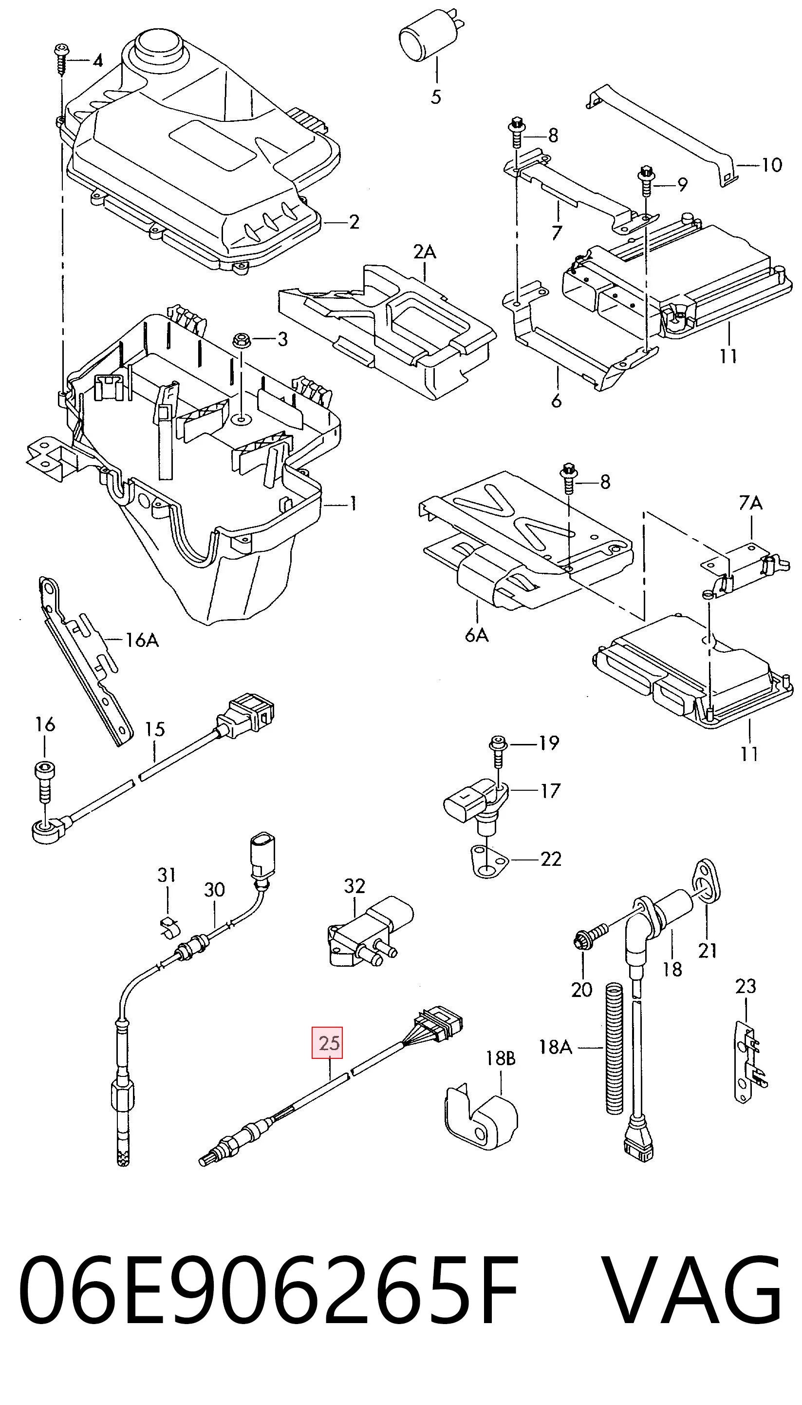 06E906265F VAG Sensor de oxígeno previo al catalizador