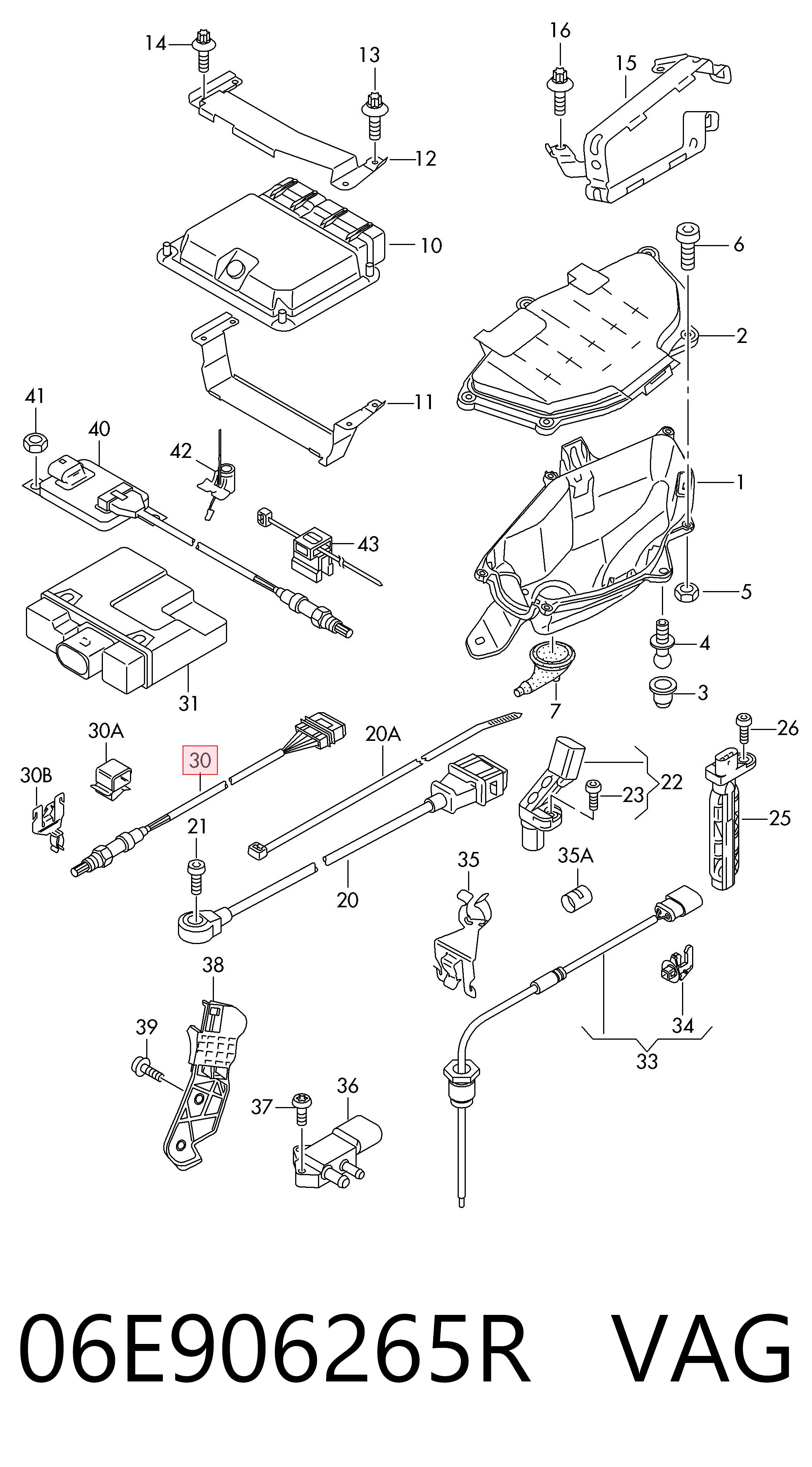 06E906265R VAG Sensor de oxígeno previo al catalizador