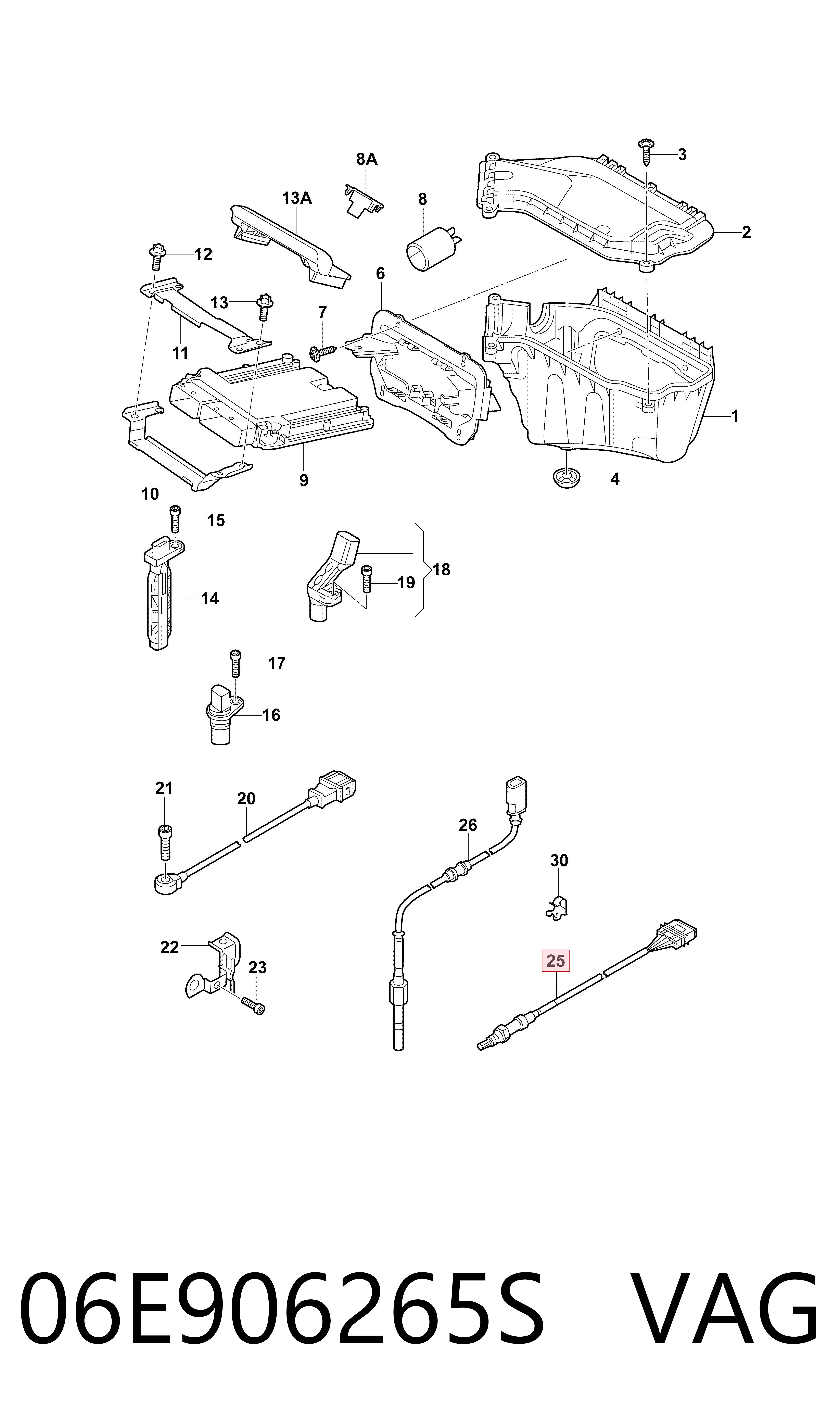 Sensor de oxígeno previo al catalizador VAG 06E906265S precio, desde 62,90 EUR