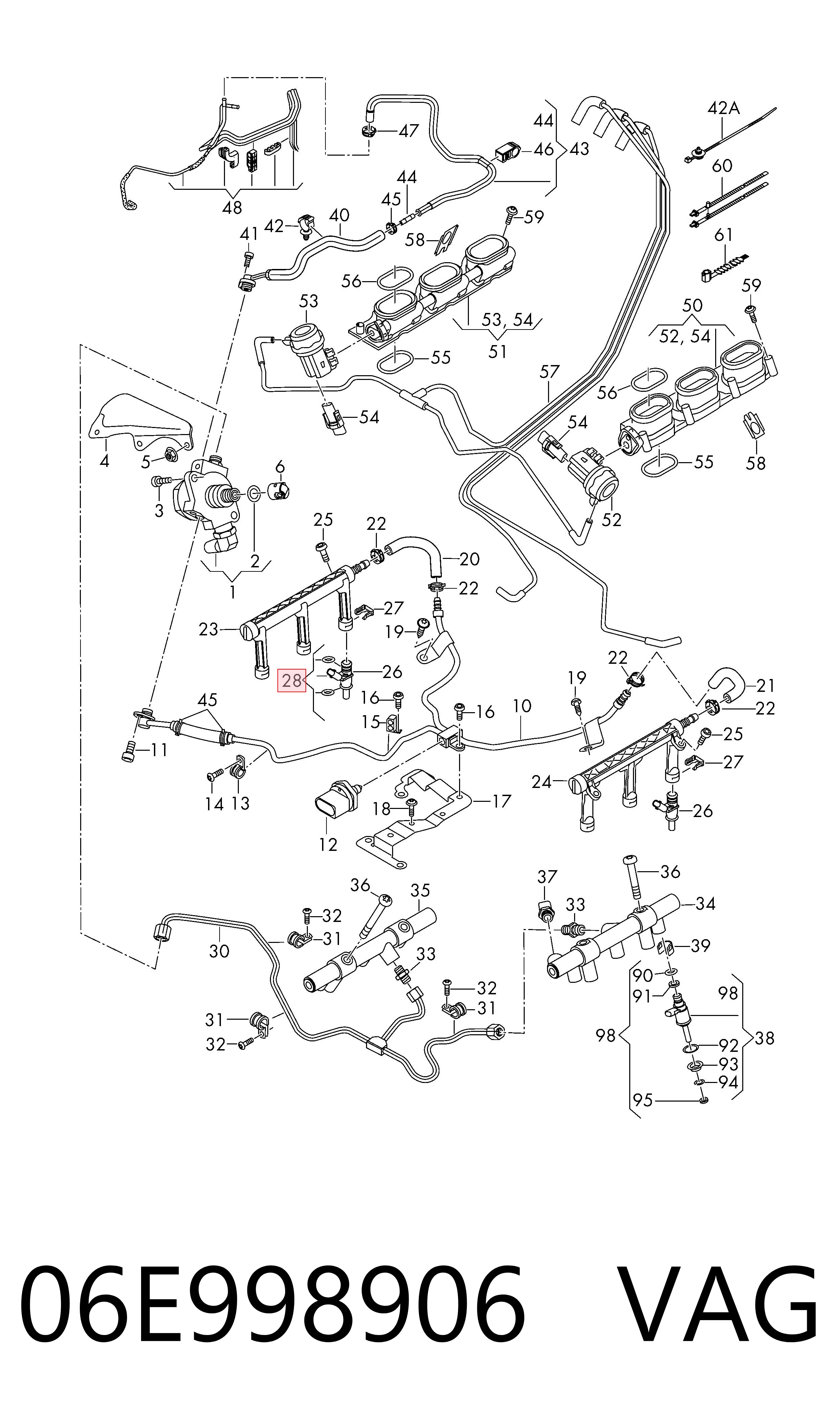 Comprar 06E998906 VAG Kit de reparación del inyector