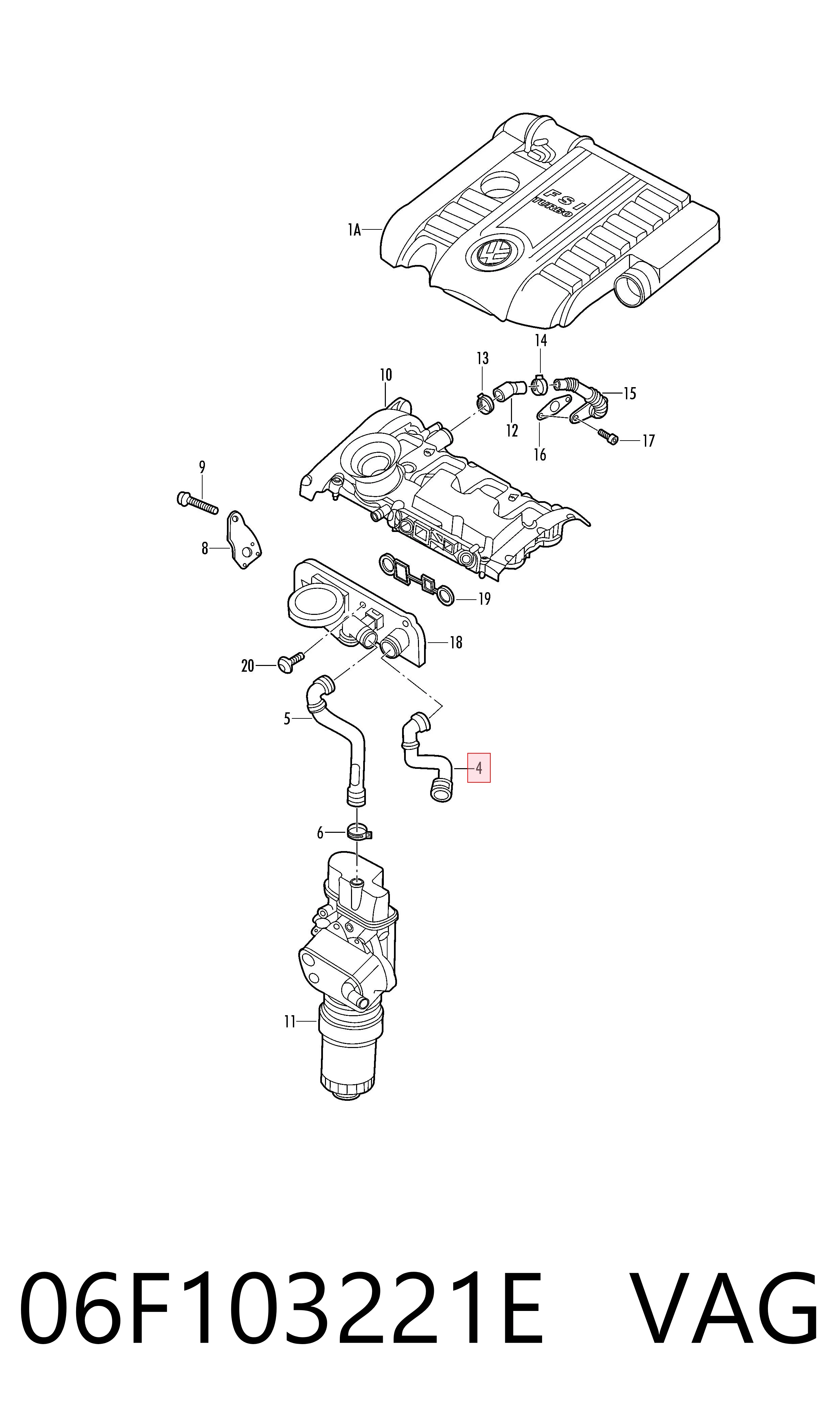 Válvula PCV VAG 06F103221E precio, desde 11,95 EUR