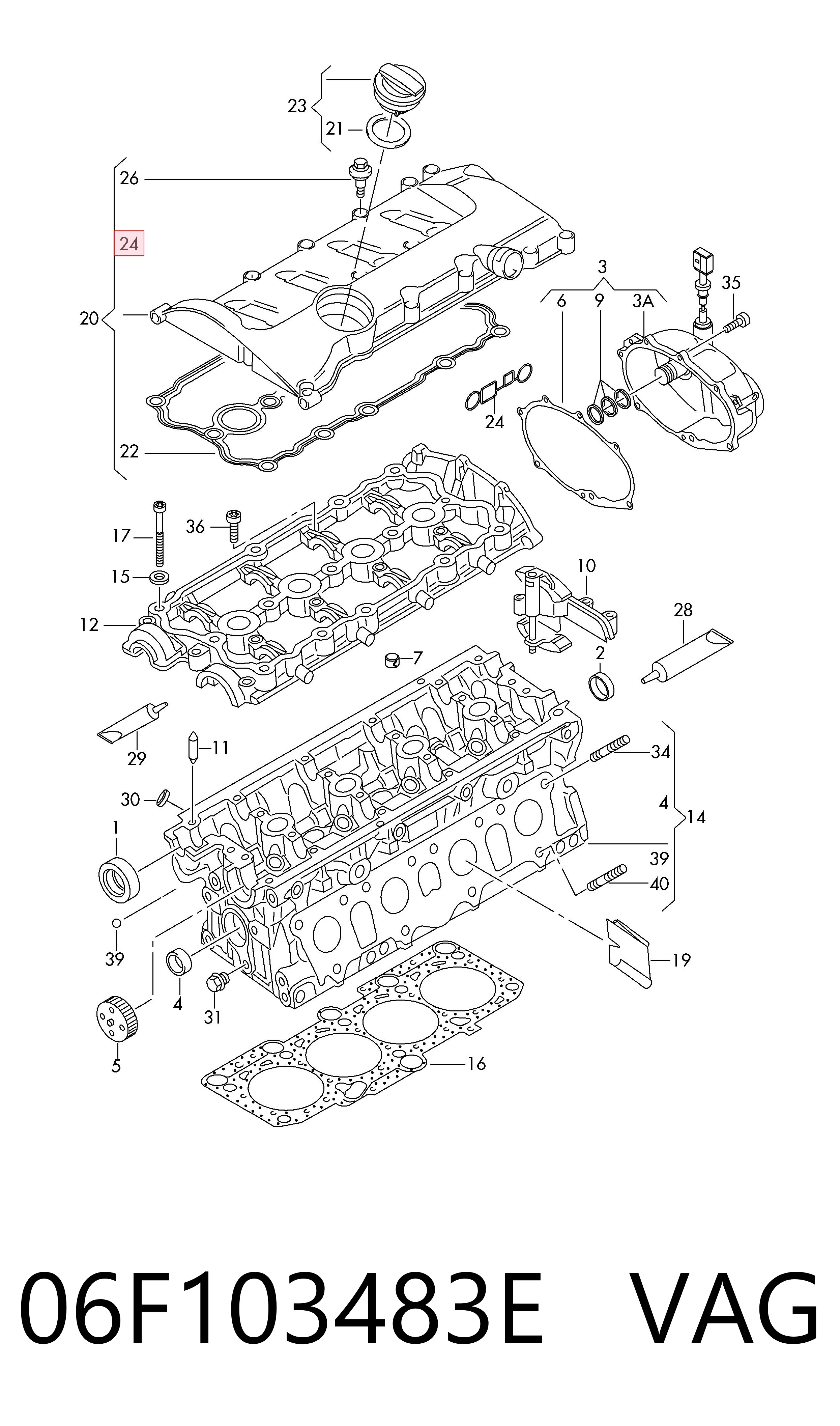 Comprar 06F103483E VAG Junta de válvula EGR