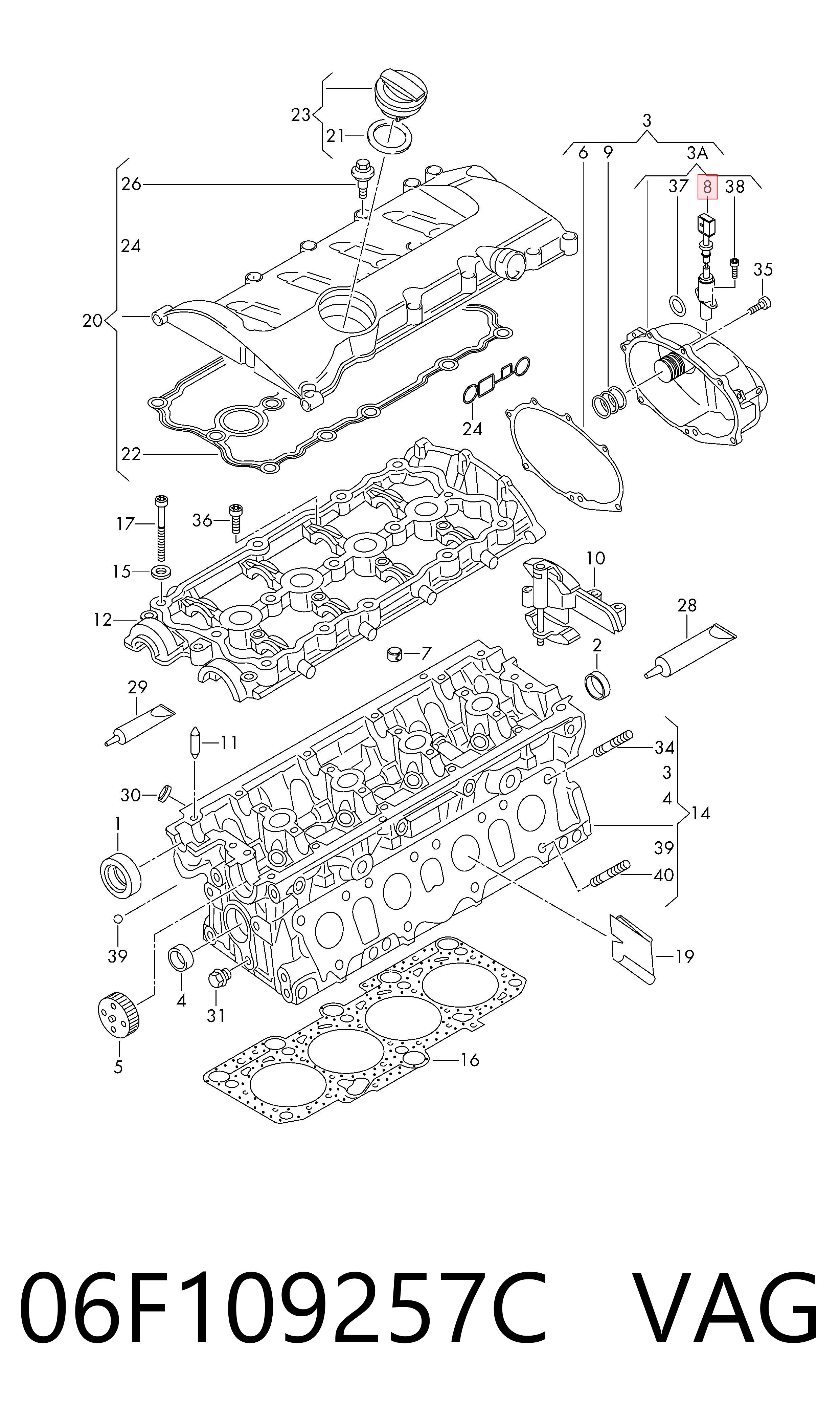 06F109257C VAG Válvula control, ajuste de levas