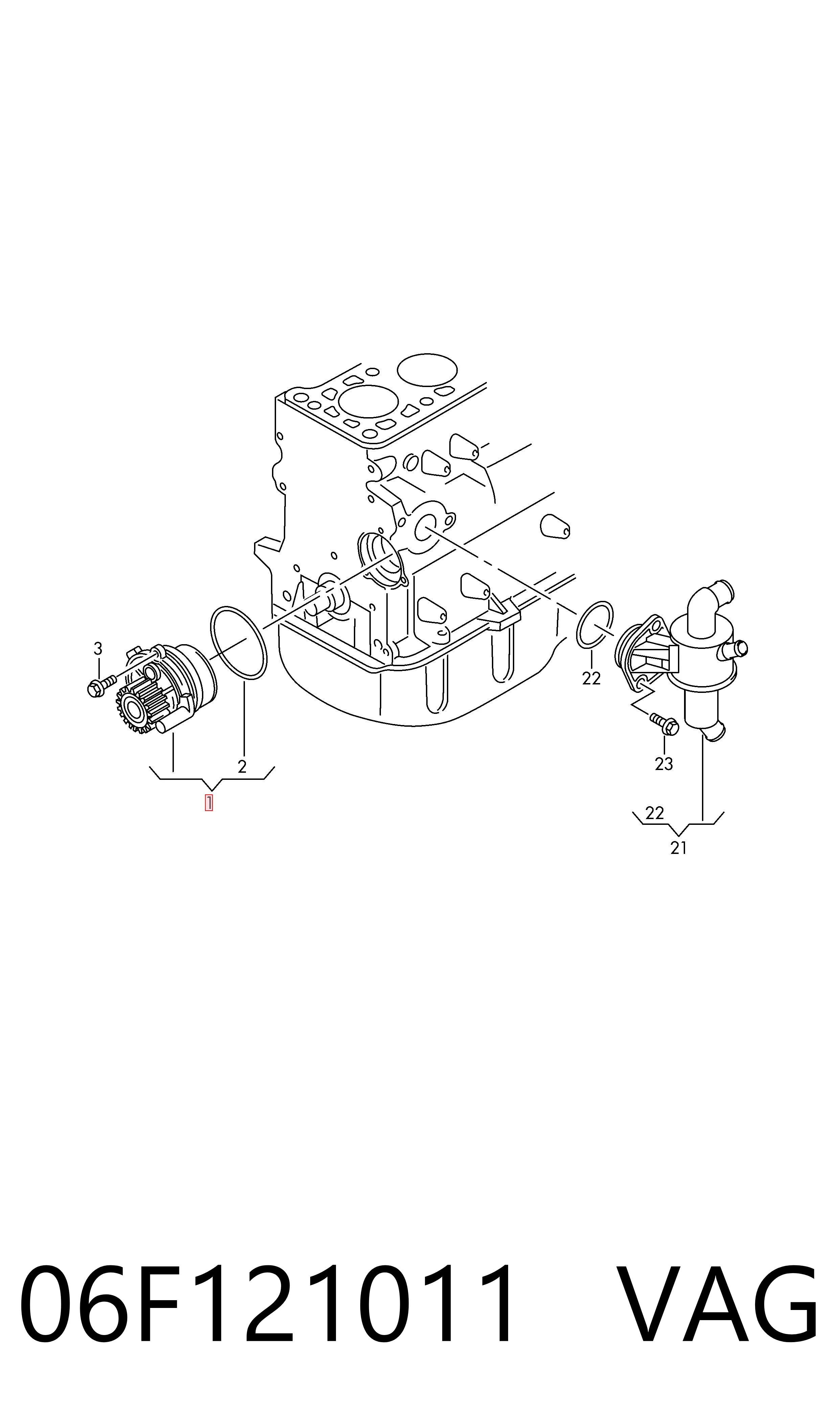 06F121011 VAG Bomba refrigerante coche