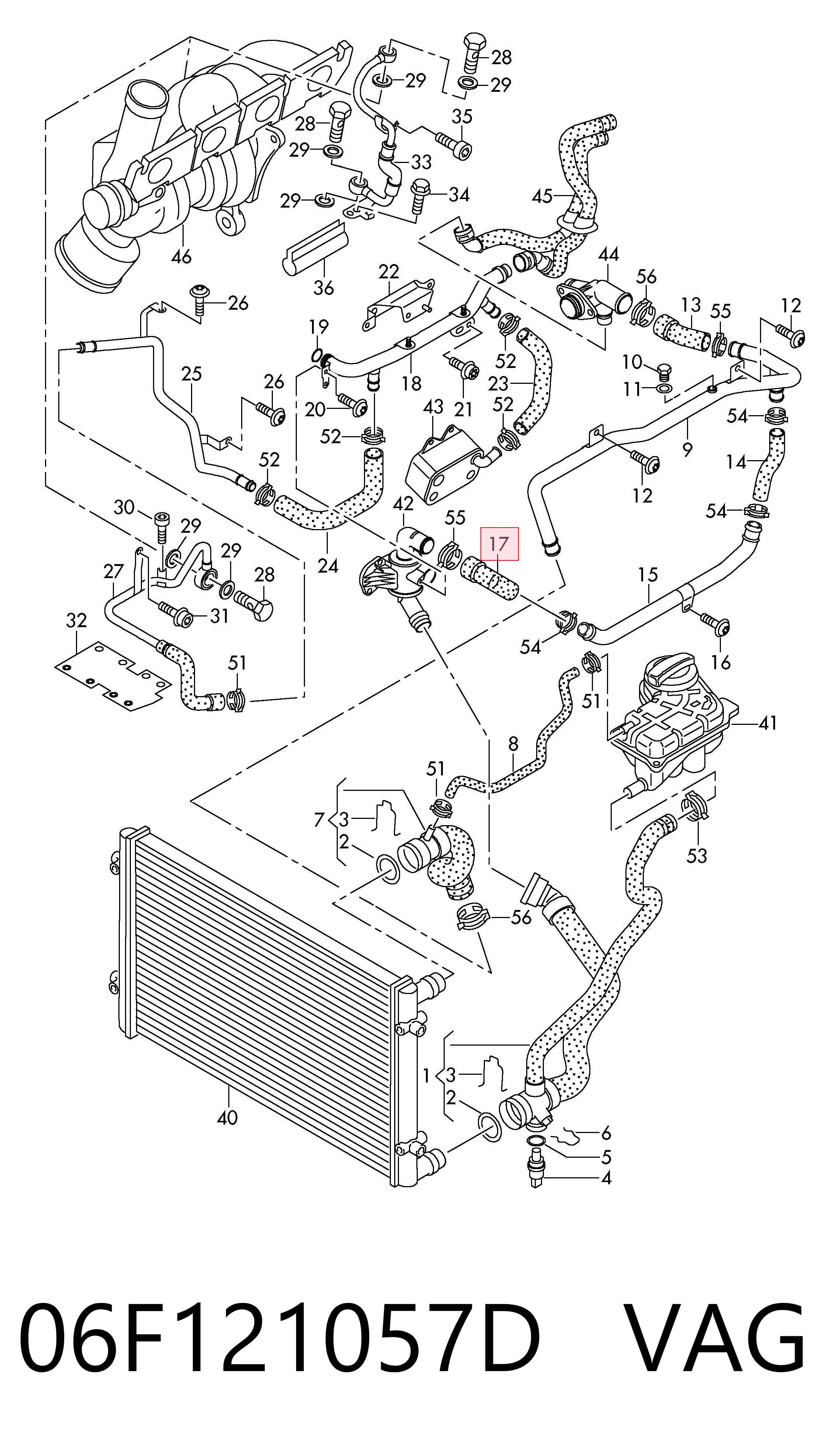 06F121057D VAG Manguera de refrigeración