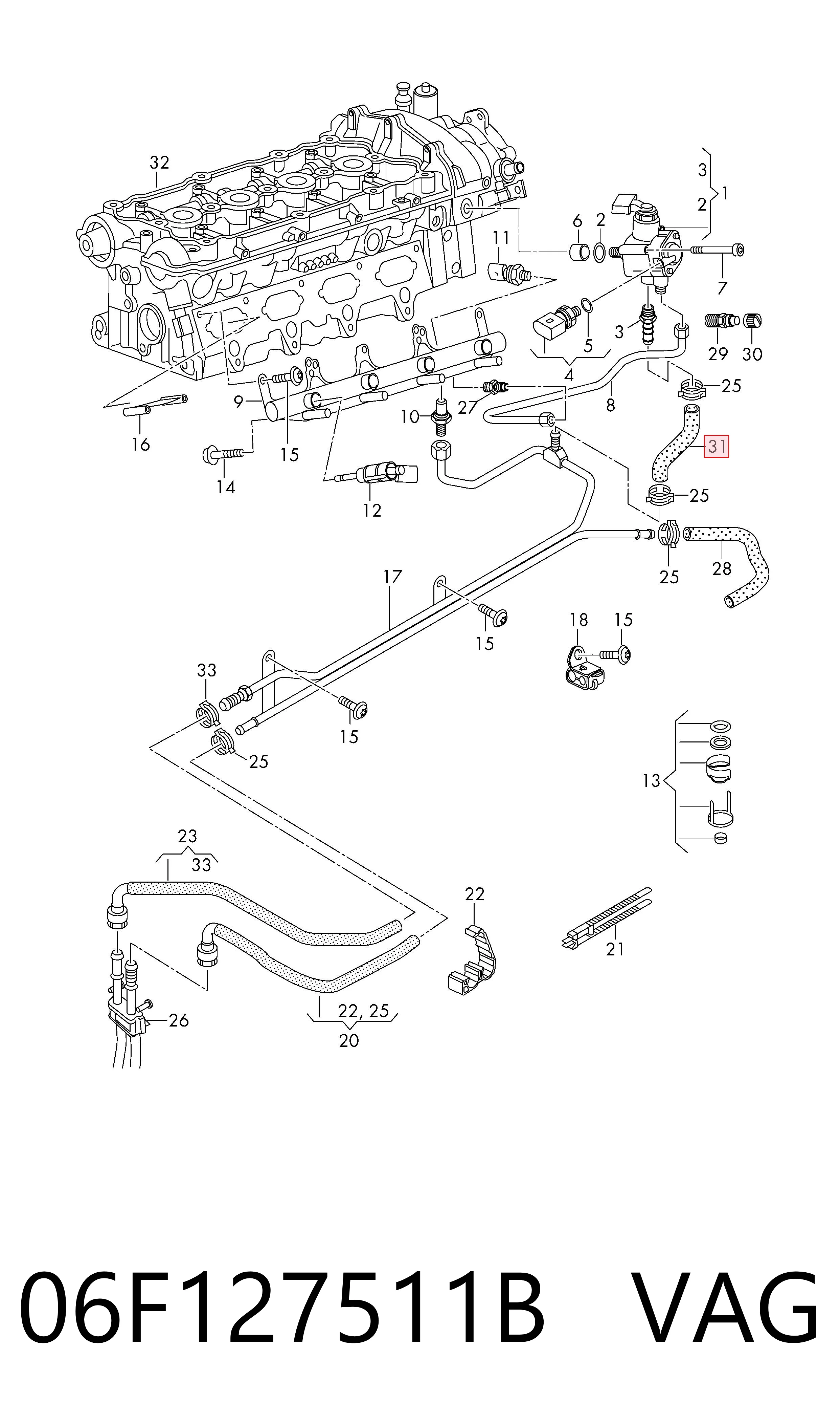 06F127511B VAG Manguera de combustible universal