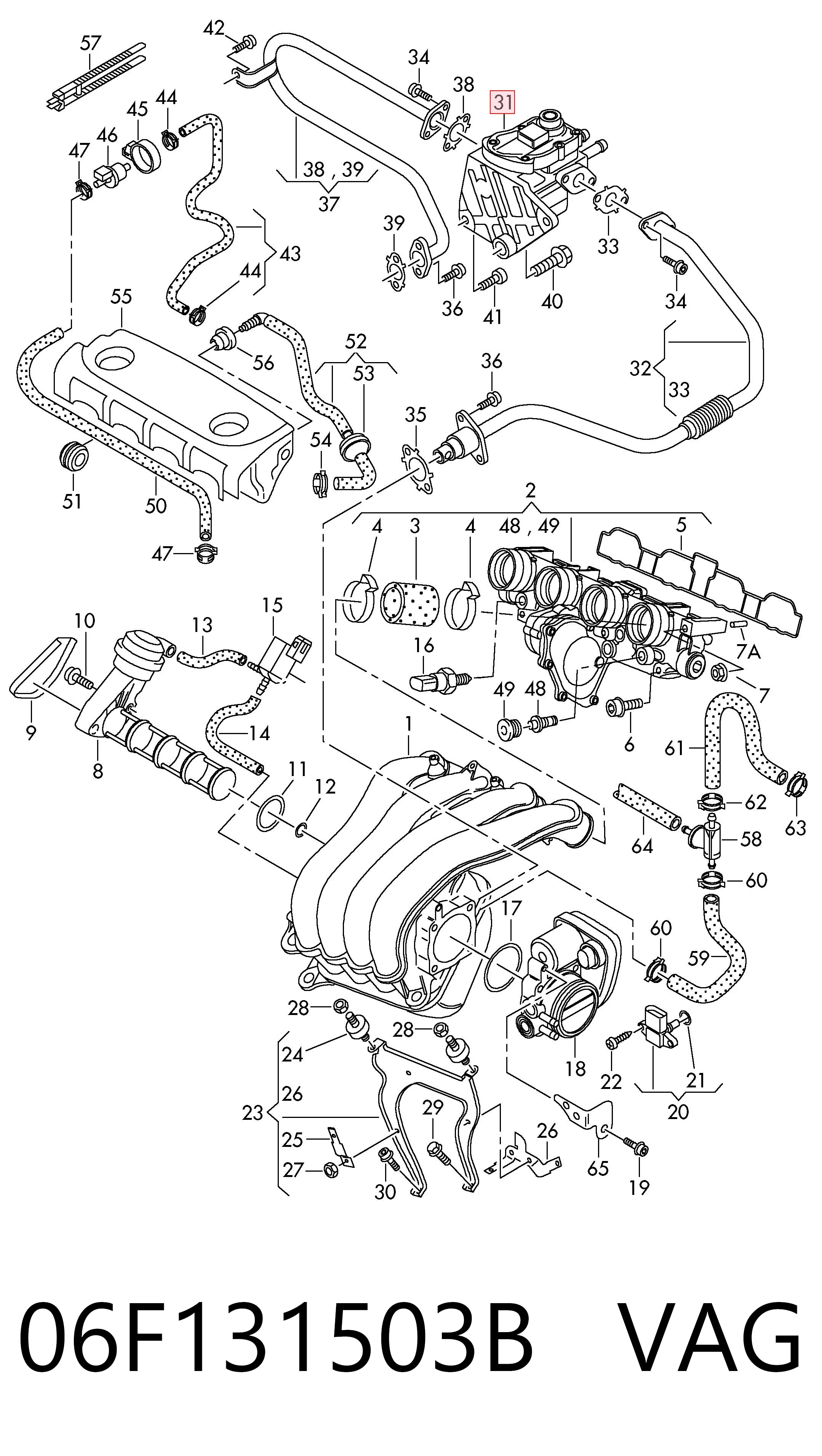 06F131503B VAG Válvula EGR