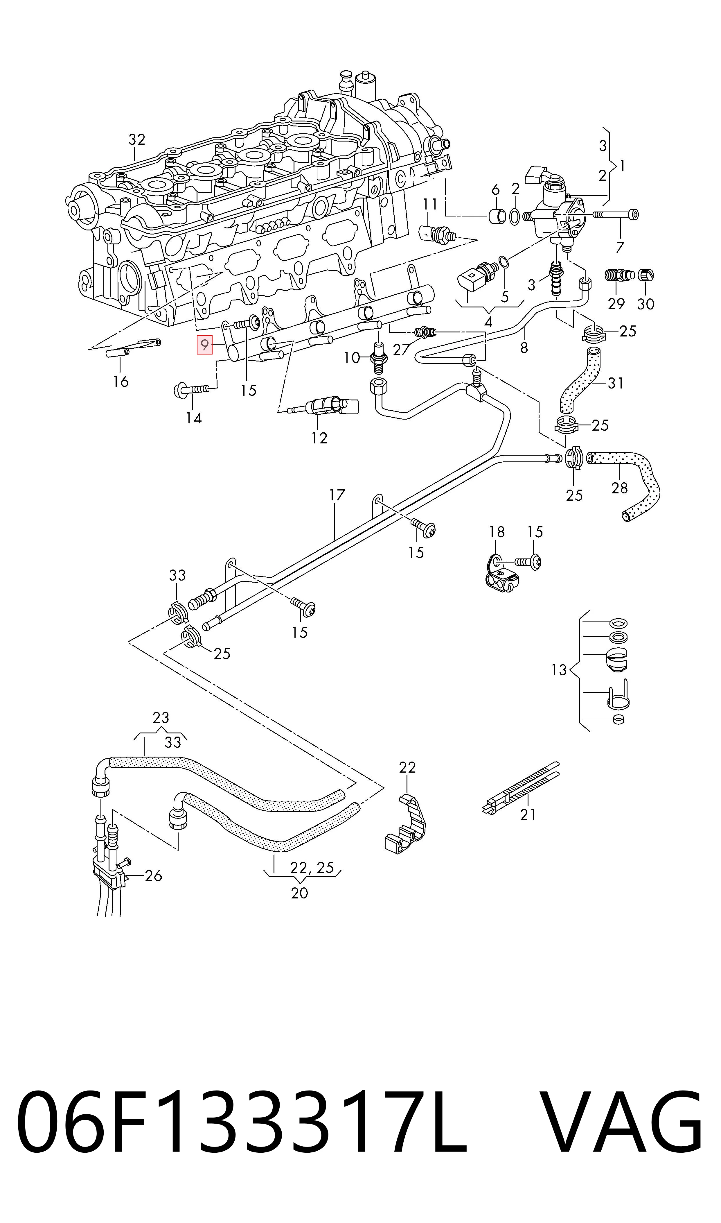 06F133317L VAG Rampa de combustible