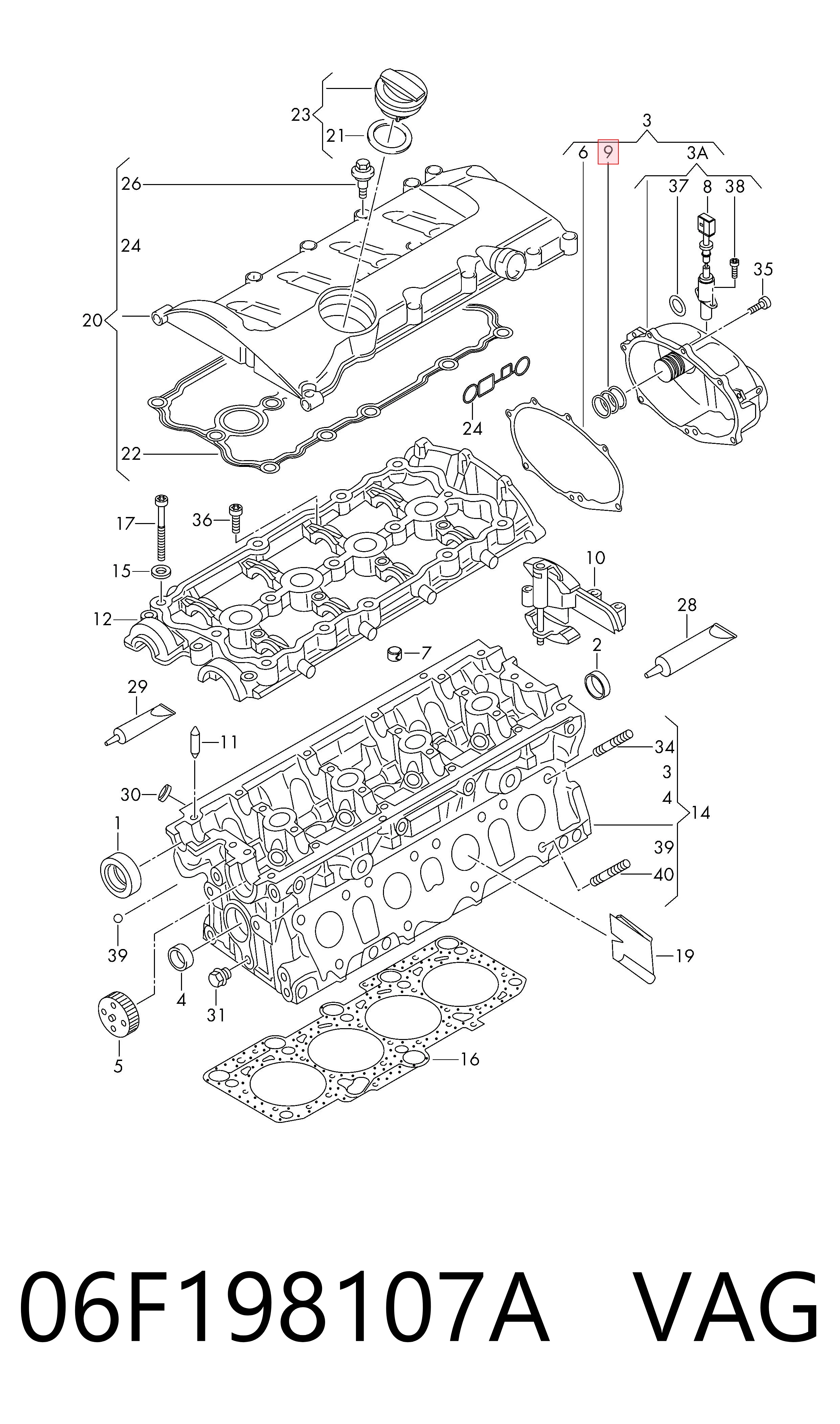 06F198107A VAG Kit de reparación del variador de fase del árbol de levas