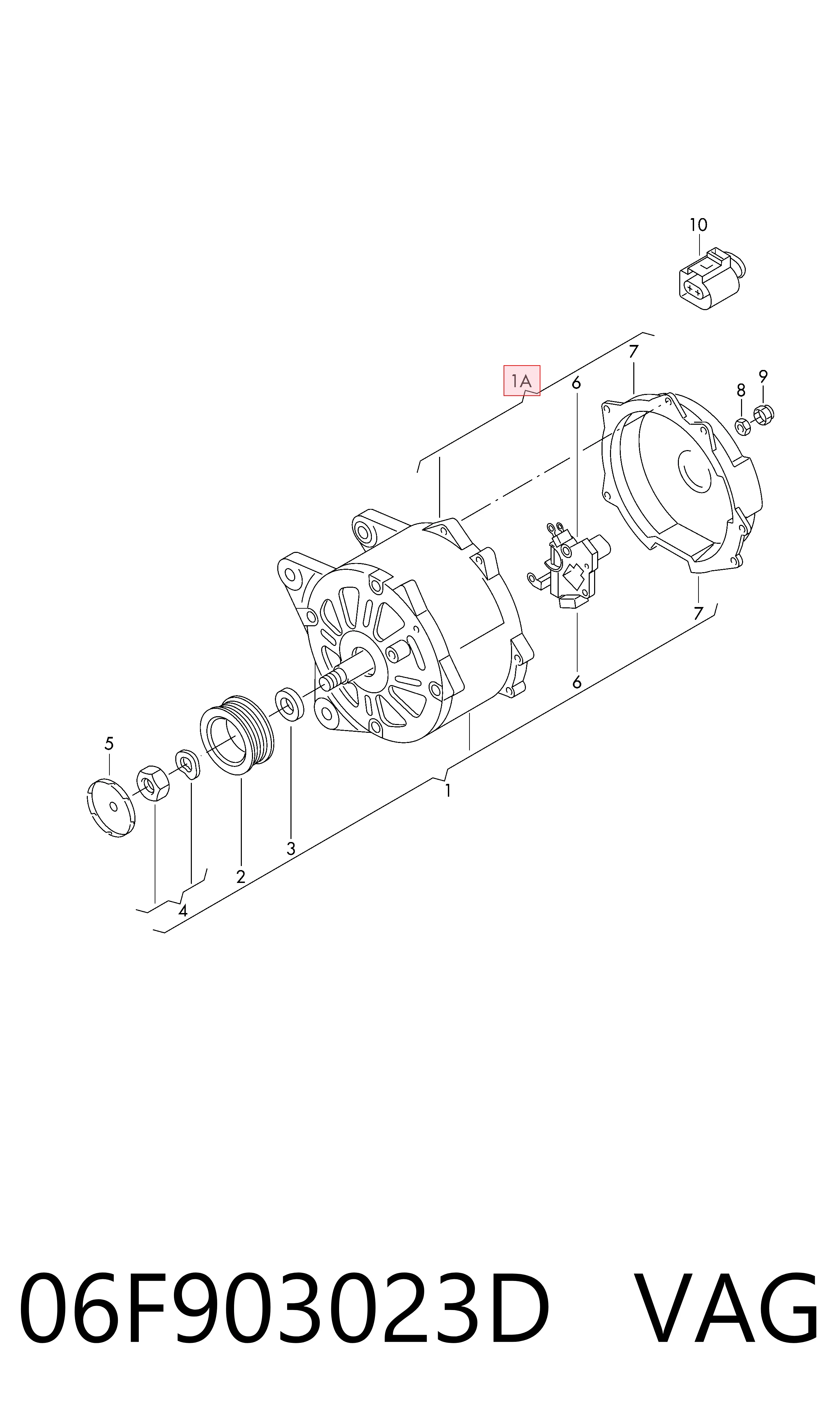 06F903023D VAG Alternador de coche