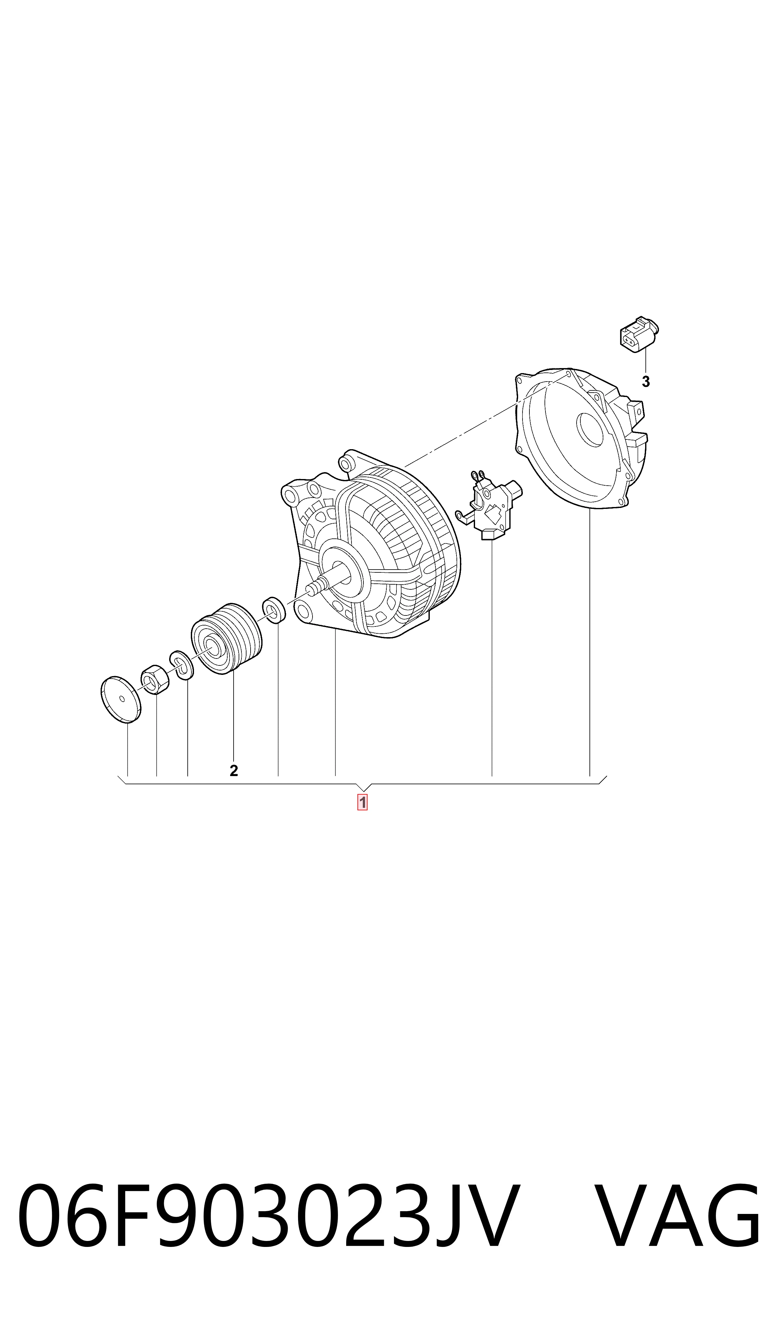 Alternador para Volkswagen Jetta 162, 163, AV3, AV2, AY2, AY3