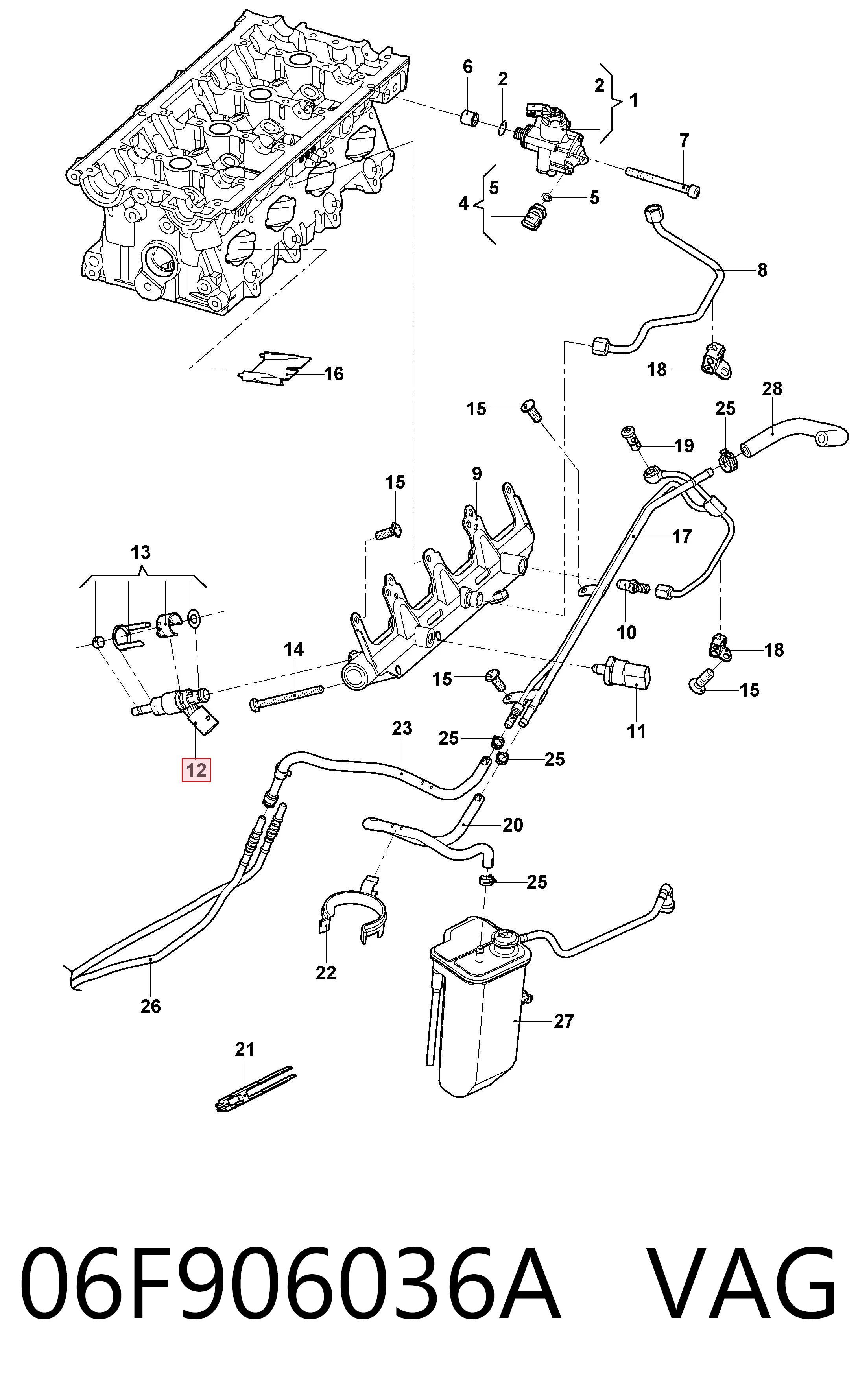 06F906036A VAG Inyector de combustible