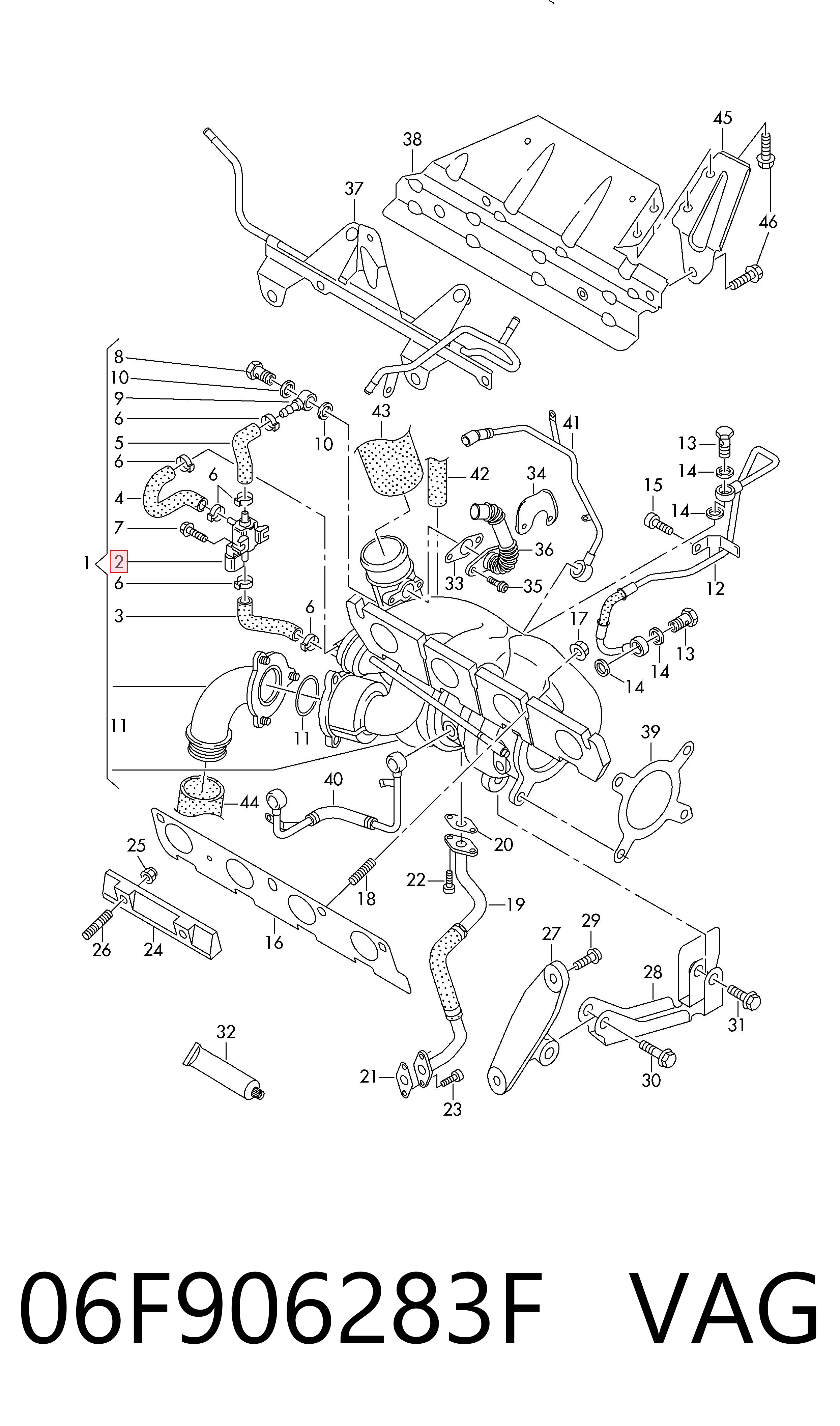 06F906283F VAG Válvula solenoide de control de presión de sobrealimentación