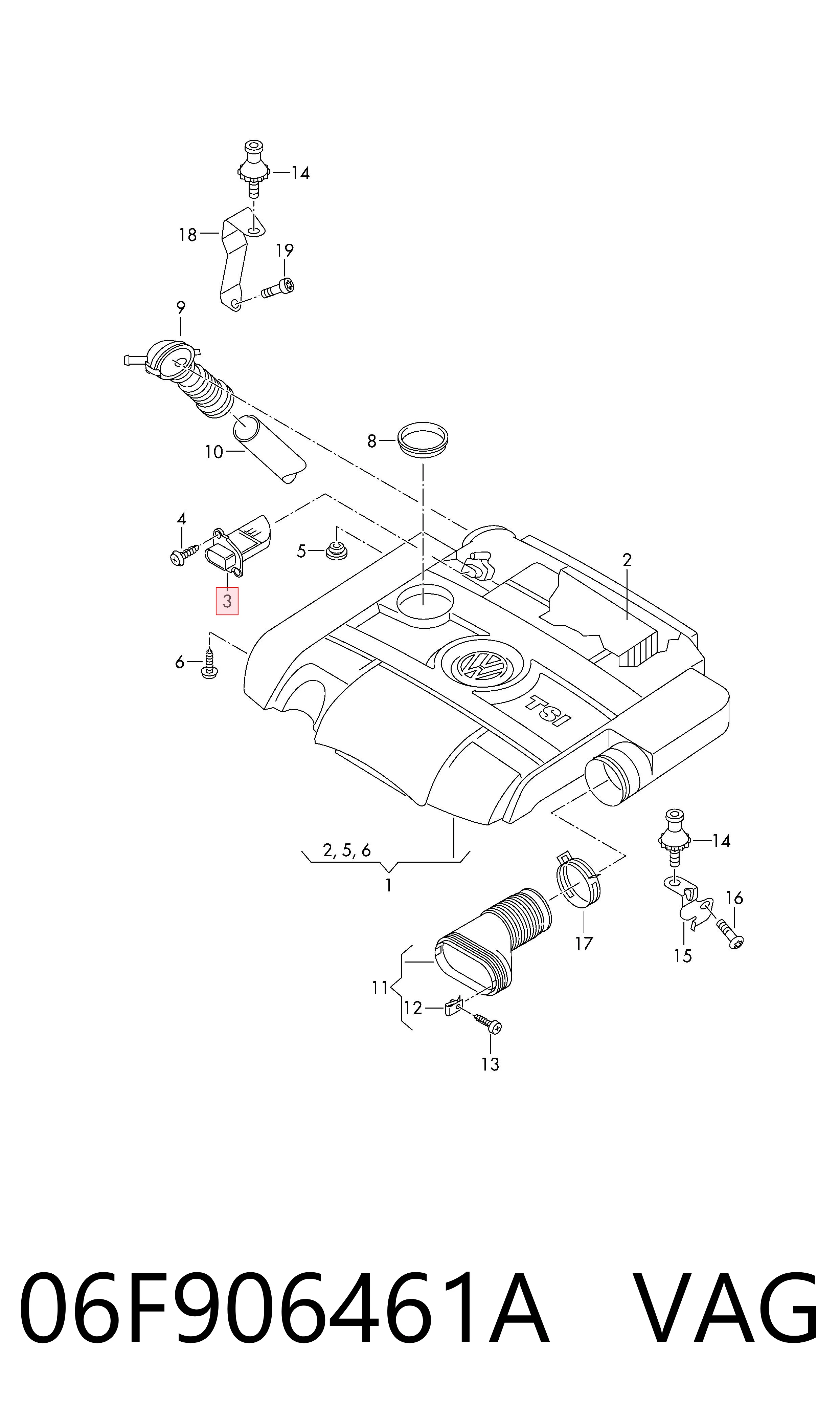 06F906461A VAG Sensor de flujo de aire