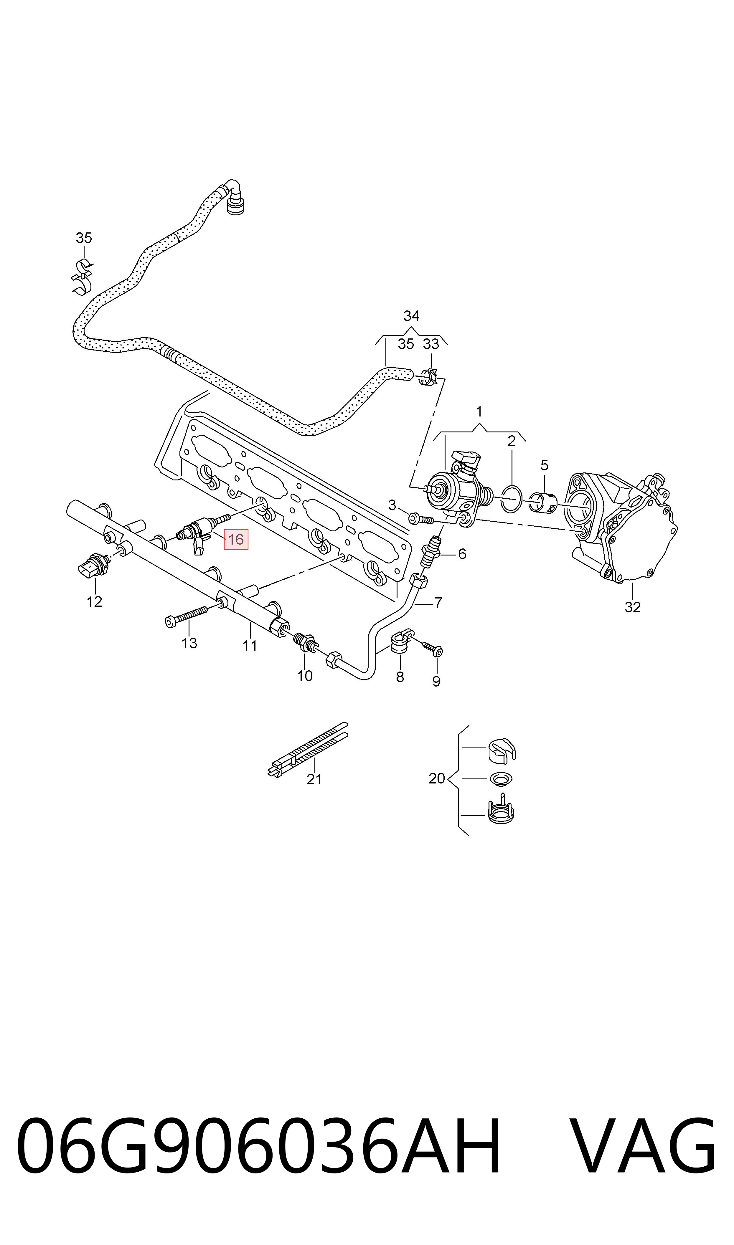 06G906036AH VAG Inyector de combustible