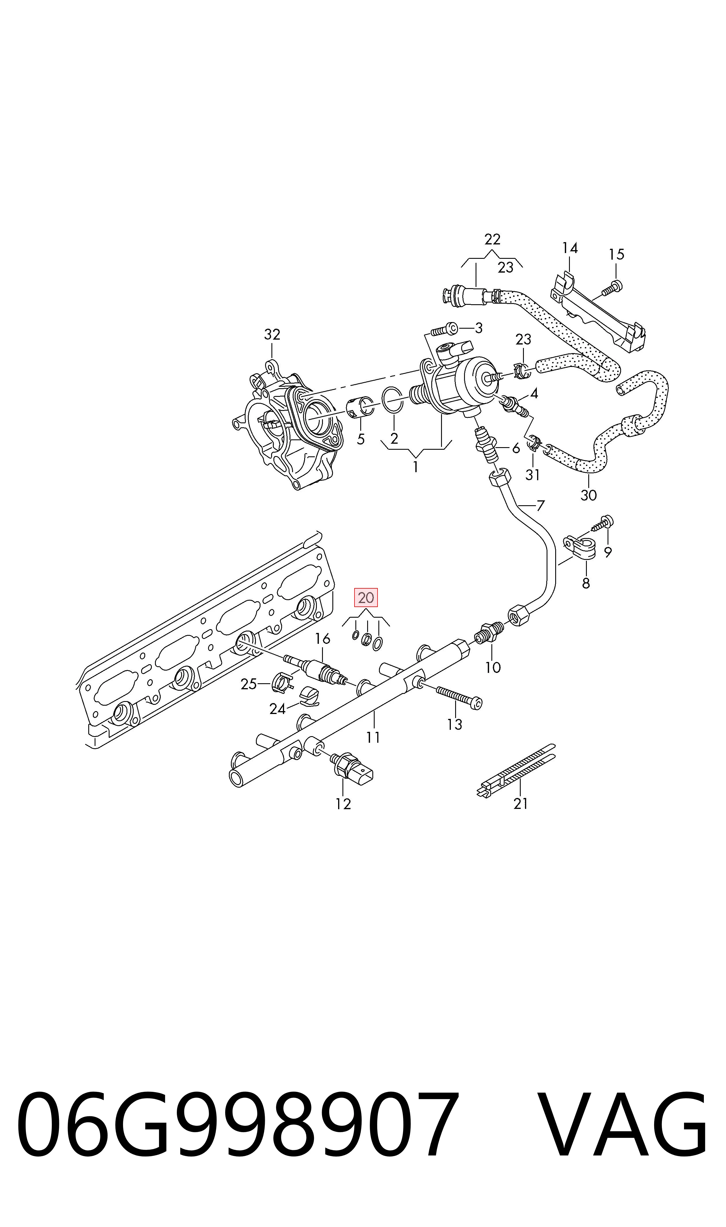 Juego de reparación de inyector VAG 06G998907 precio, desde 13,19 EUR